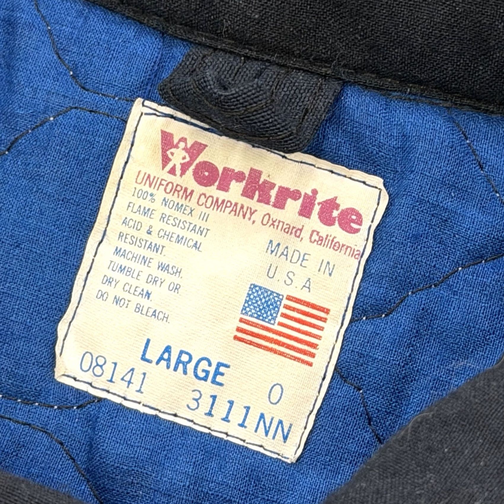 Vintage VINTAGE Workrite Jacket Coat Mens Large Navy Blue Black Zip Snap Front Distressed USA Mens Jacket Size US L / EU 52-54 / 3 - 3 Thumbnail