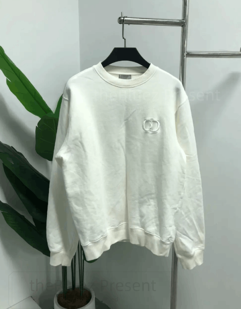 Dior dior cd embroidered crewneck sweatshirt white Size US L / EU 52-54 / 3 - 1 Thumbnail
