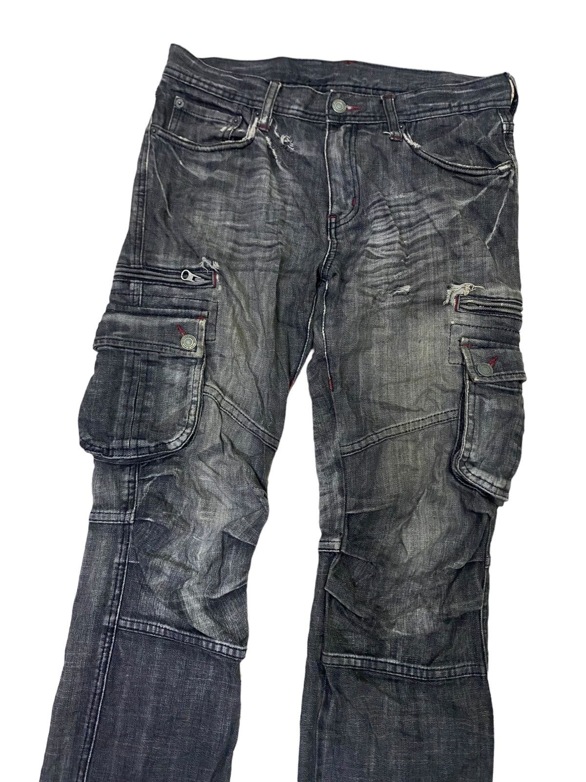 Hysteric Glamour 💥Vintage Japanese designer Edge Rupert Denim Cargo Pant Size US 32 / EU 48 - 3 Thumbnail