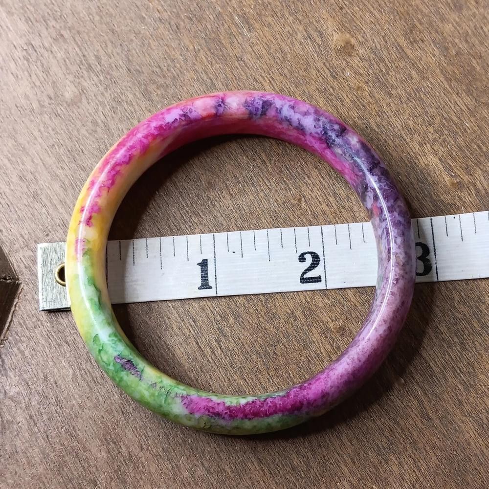Designer Genuine Peacock Jade Bangle Bracelet Size ONE SIZE - 5 Thumbnail