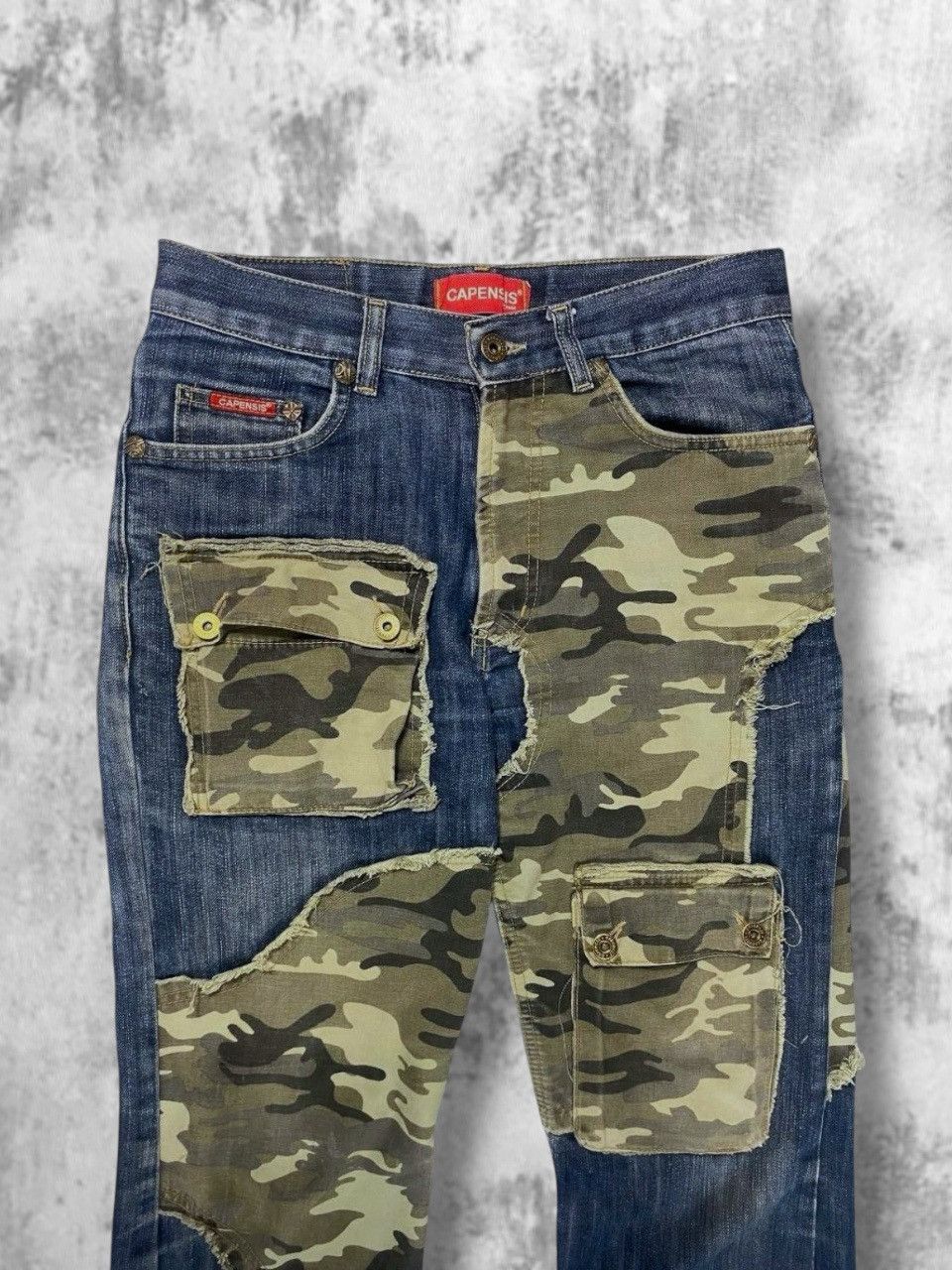 Japanese Brand CDG Dolce Gabbana Style y2k Denim Camo Military Pants Jeans Size US 30 / EU 46 - 3 Thumbnail