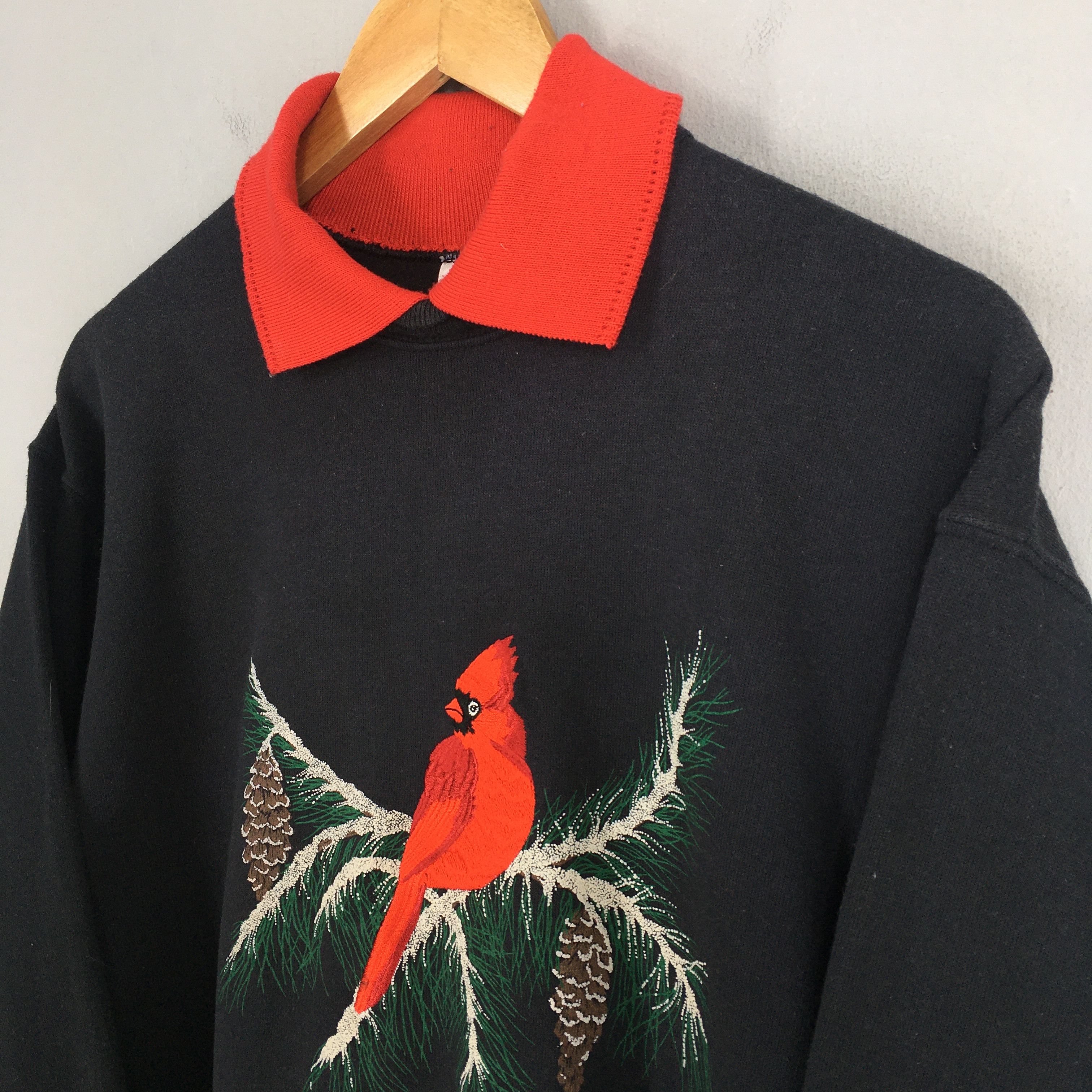 Hanes × Vintage Vintage 90s Morning Suns Cardinal Bird Sweatshirt Medium Size US M / EU 48-50 / 2 - 3 Thumbnail