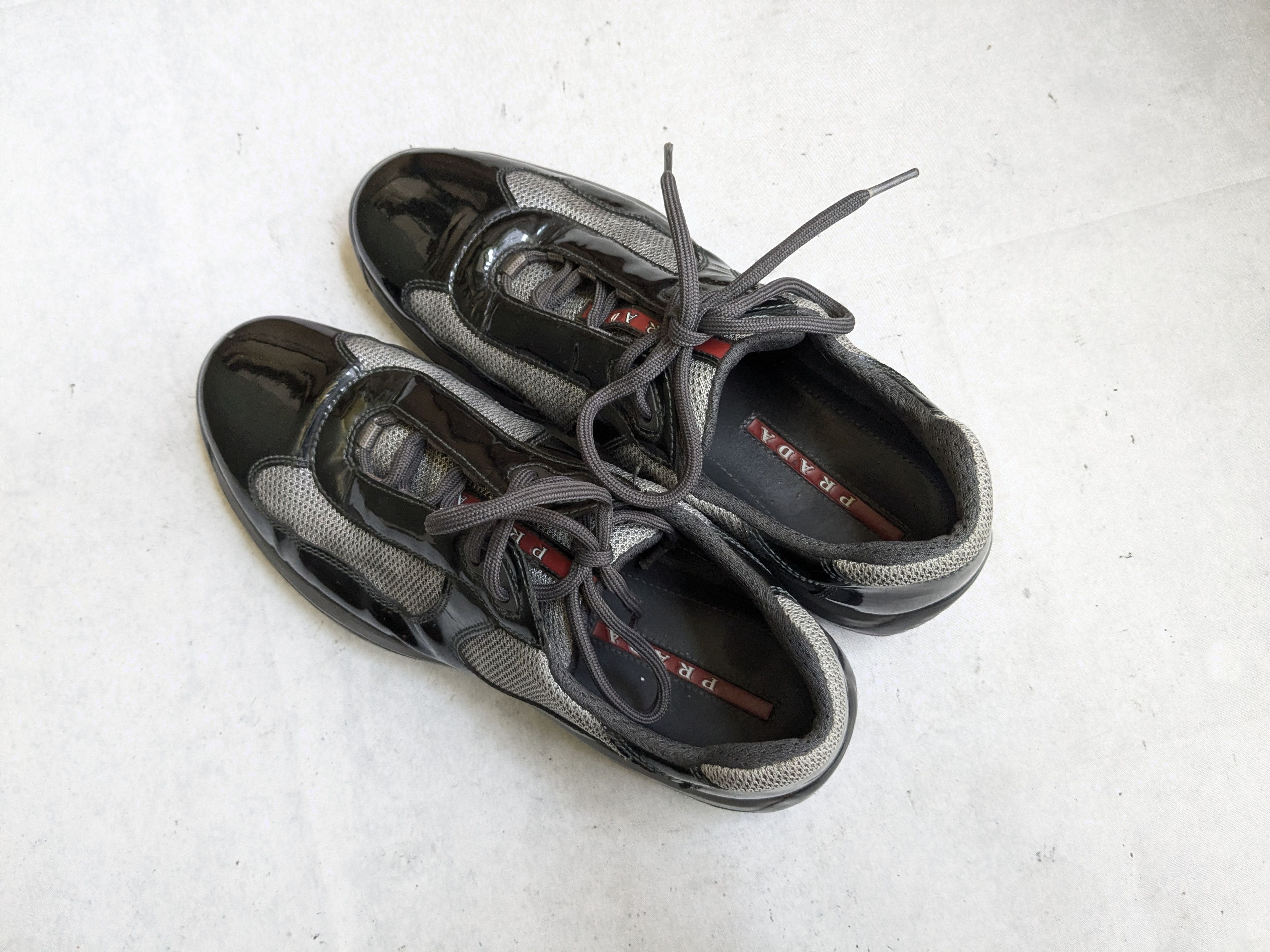 Prada Prada America's Cup Sneakers Gray Patent Leather 9 Low Top Size US 9 / EU 42 - 16 Thumbnail
