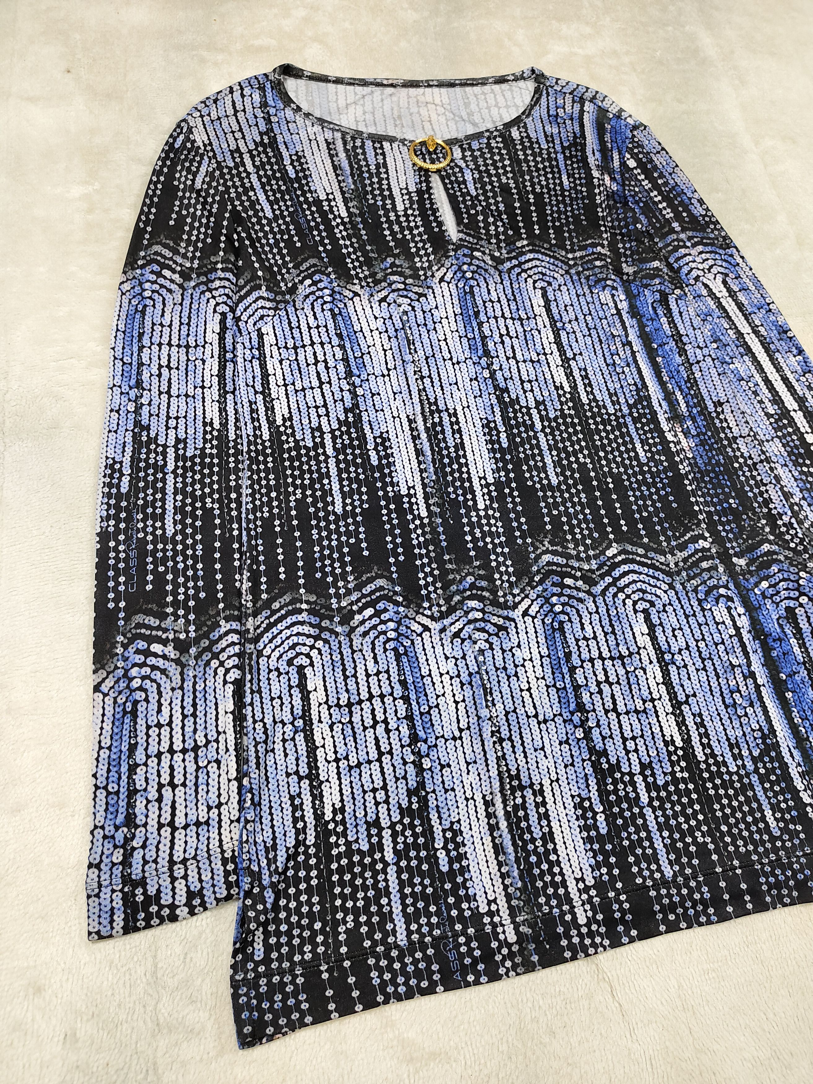 Cavalli Class 00s Cavalli Class- Abstract Chain Sequin Print Keyhole Tunic Size M / US 6-8 / IT 42-44 - 7 Thumbnail
