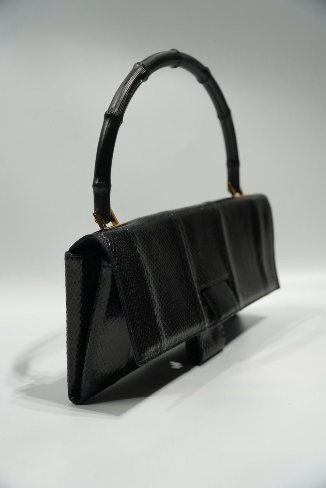 Gucci Gucci by Tom Ford Black Python Bamboo Top Handle Bag Size ONE SIZE - 5 Thumbnail