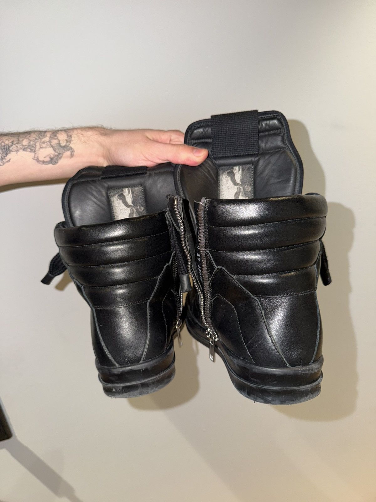 Rick Owens ‘Triple Black’ Jumbo Lace Geobaskets Size US 10 / EU 43 - 7 Thumbnail