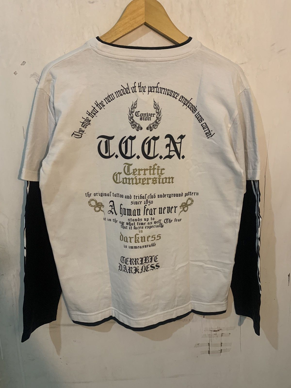 14th Addiction × If Six Was Nine × Le Grande Bleu (L.G.B.) Japanese poem double layer Long Sleeve Size US M / EU 48-50 / 2 - 5 Thumbnail