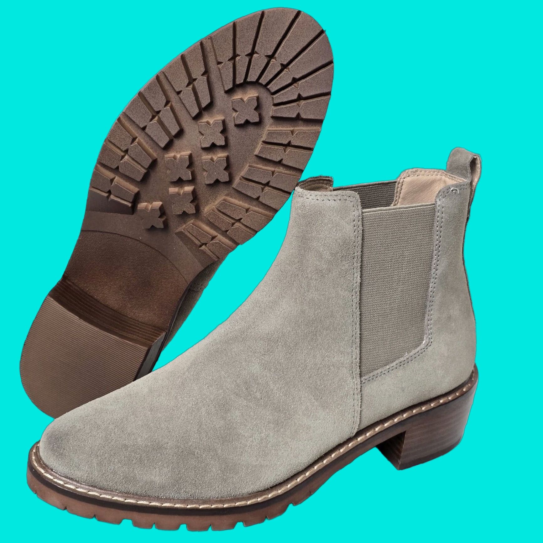 Steve Madden Dorothea Suede Chelsea Boots Women Size 8 Beige Low Heel Shoes Comfort Casual