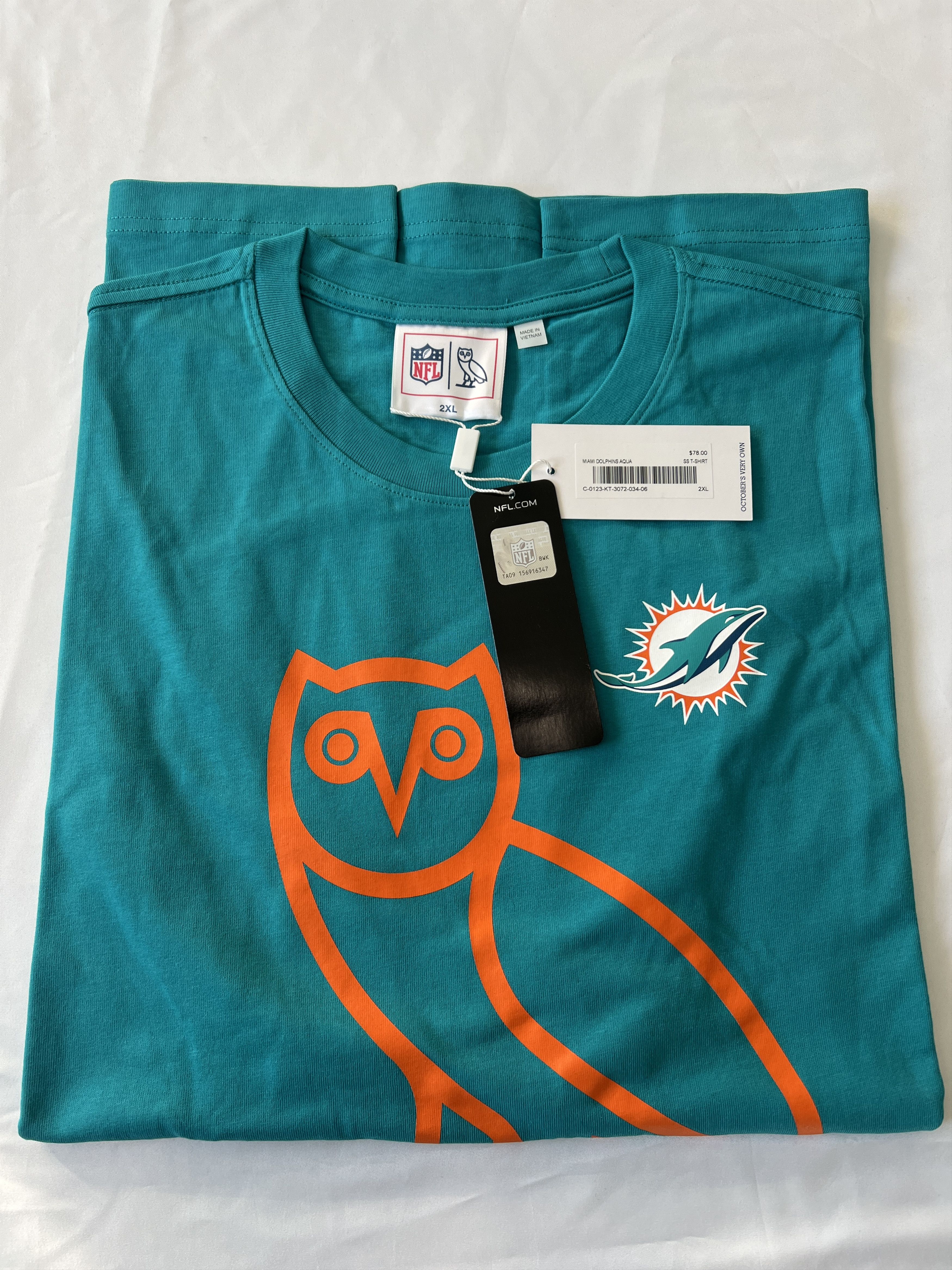 Drake OVO x NFL Miami Dolphins OG Owl T-Shirt Tee Size US XXL / EU 58 / 5 - 1 Thumbnail