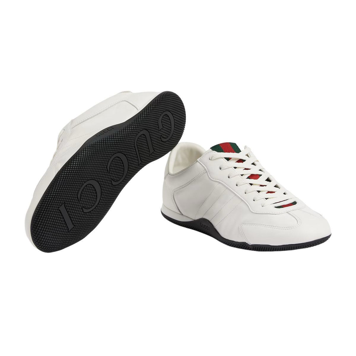 Gucci GUCCI Shift $1050 Men's White Leather Sneakers New & Authent Size US 9.5 / EU 42-43 - 4 Thumbnail