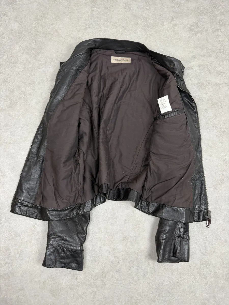 Emporio Armani AW2005 Emporio Armani Biker Black Lines Leather Jacket Size US M / EU 48-50 / 2 - 8 Thumbnail