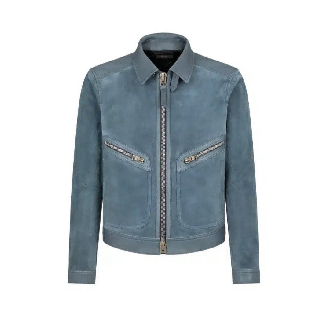 Tom Ford o1w1db10925 LBS039 Zip-up Blouson Jacket in Slate Blue Size US L / EU 52-54 / 3 - 1 Preview