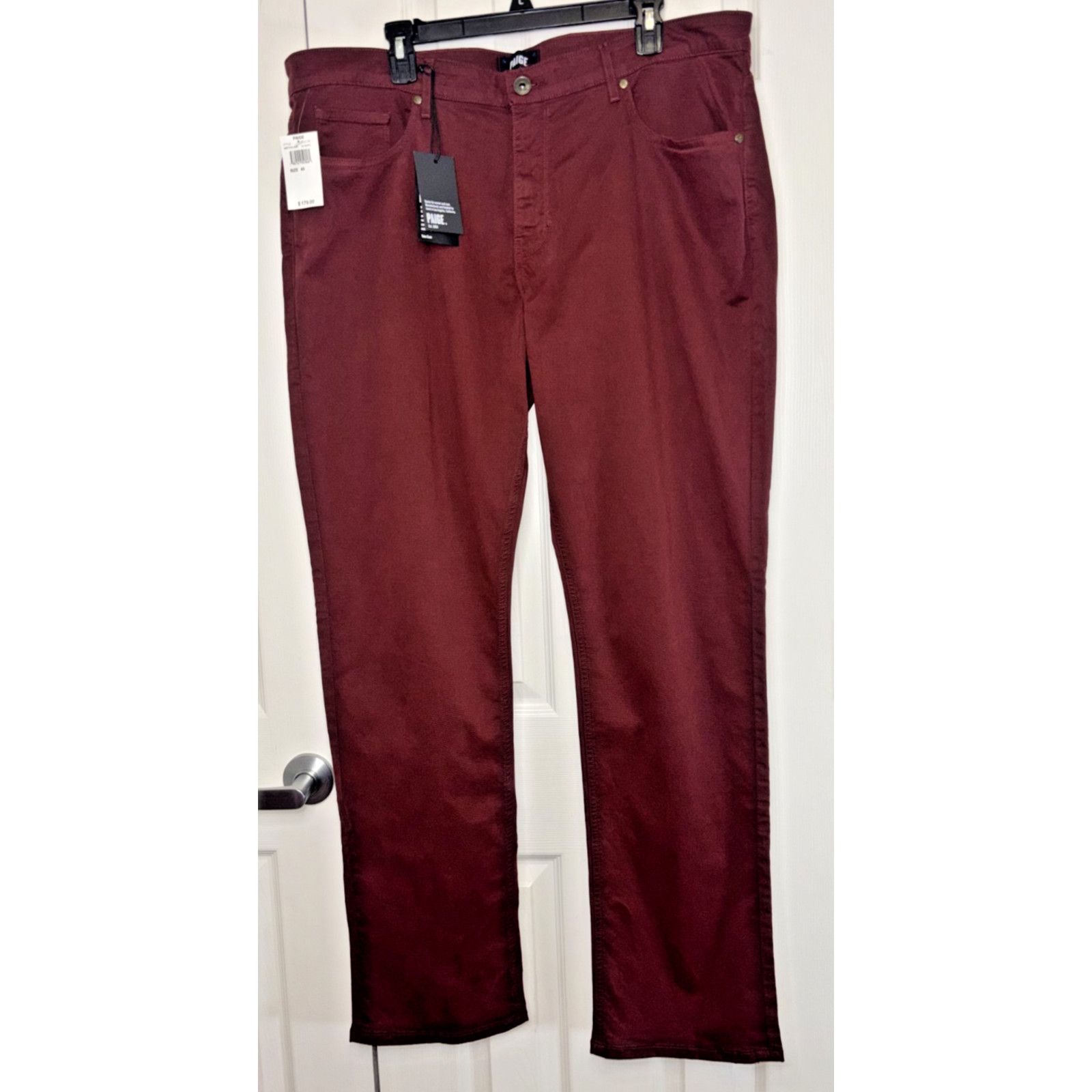 Paige Paige Normandie Jeans Mens Fit Burgundy Denim Pants Size US 40 / EU 56 - 1 Thumbnail