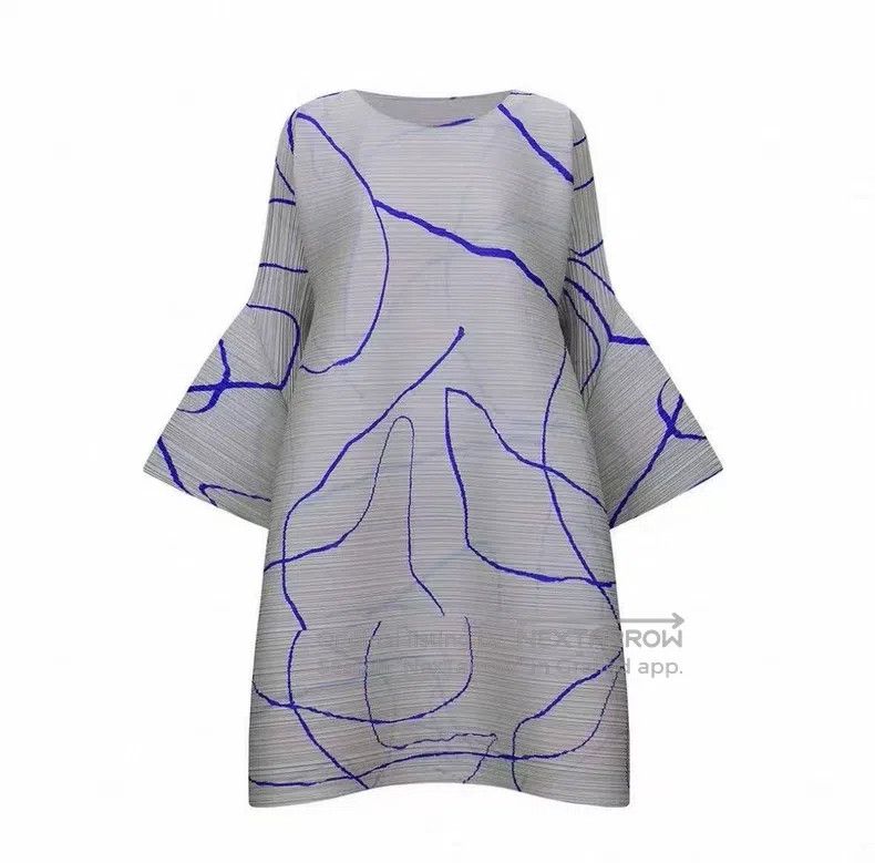 Issey Miyake Issey Miyake Gray Striped Top Size L / US 10 / IT 46 - 3 Thumbnail