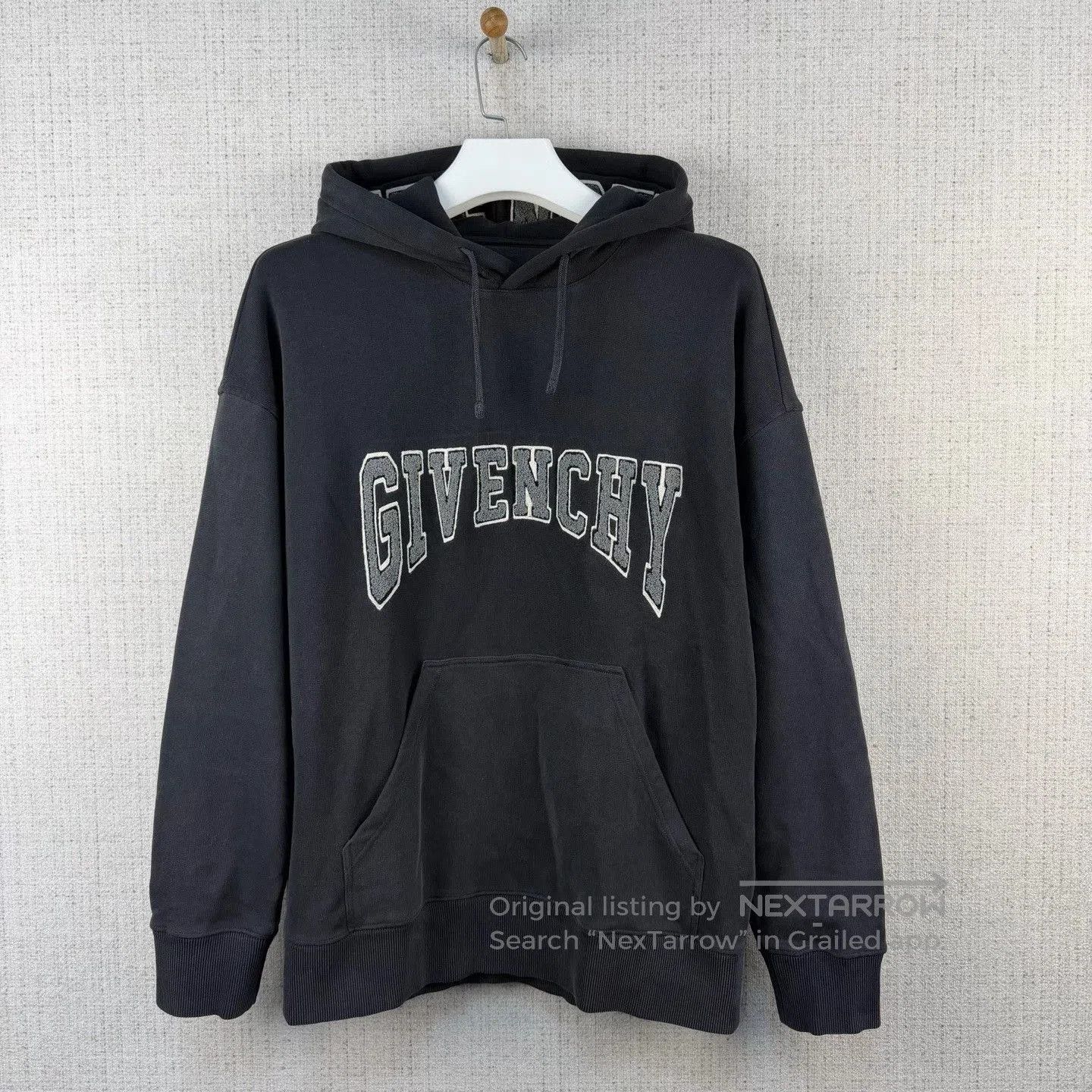 Givenchy GIVENCHY FW22 Washed Flocked Logo Hoodie. Size US M / EU 48-50 / 2 - 1 Thumbnail