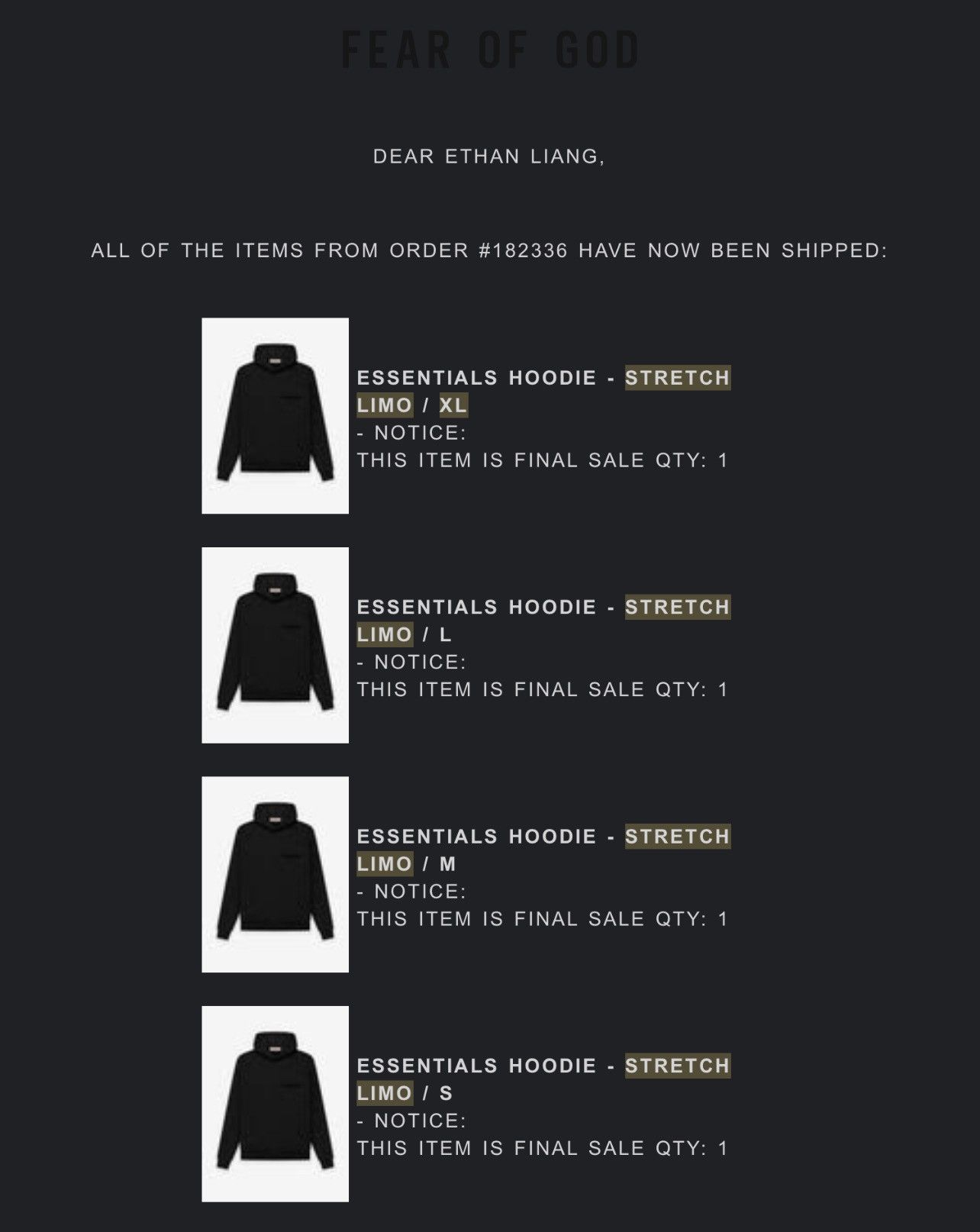 Essentials FOG - Essentials Fear Of God Stretch Limo Hoodie Sz (L) Size US L / EU 52-54 / 3 - 10 Thumbnail