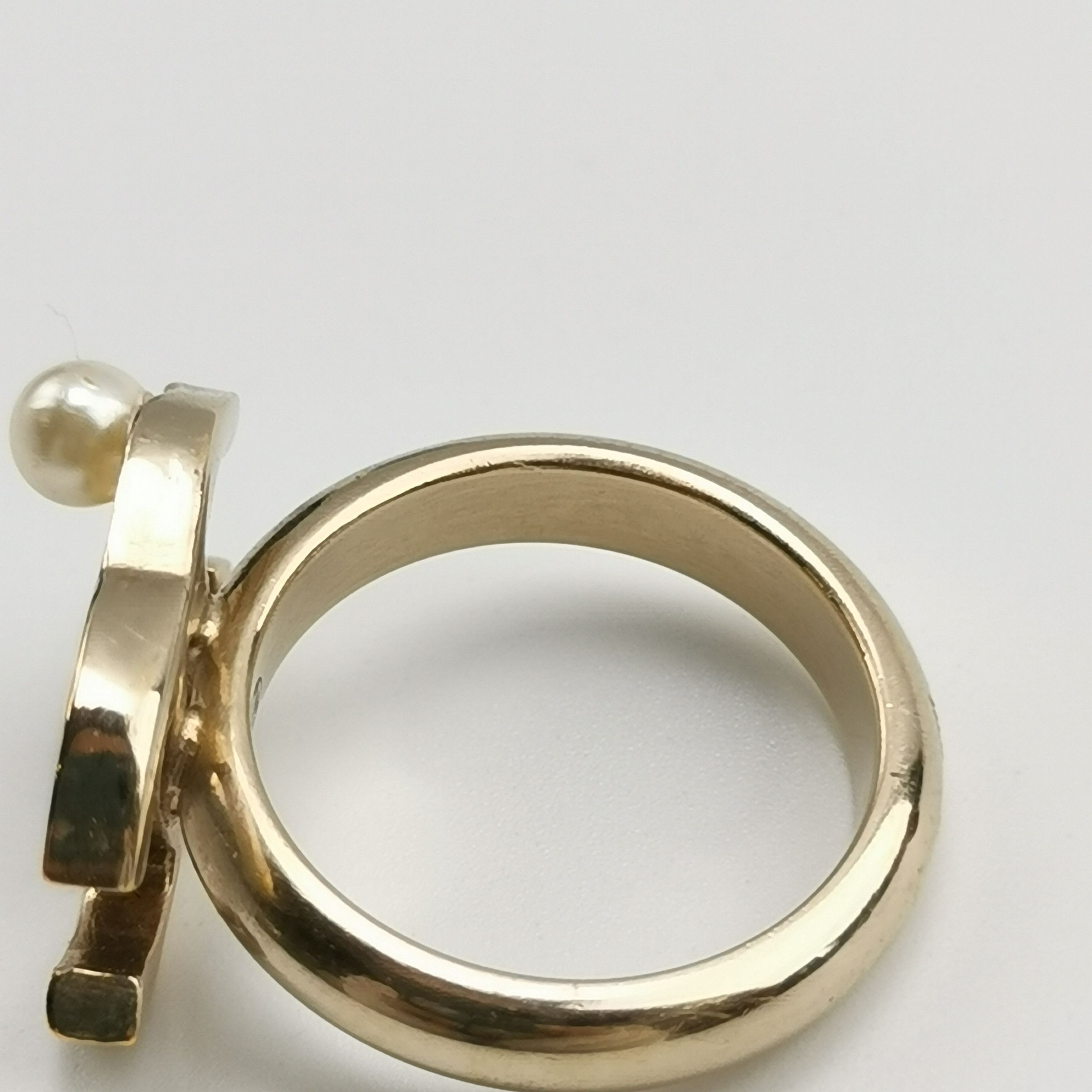 Chanel Chanel Imitation Pearl Double C Logo Ring Size 13 -z2505 Size ONE SIZE - 6 Thumbnail