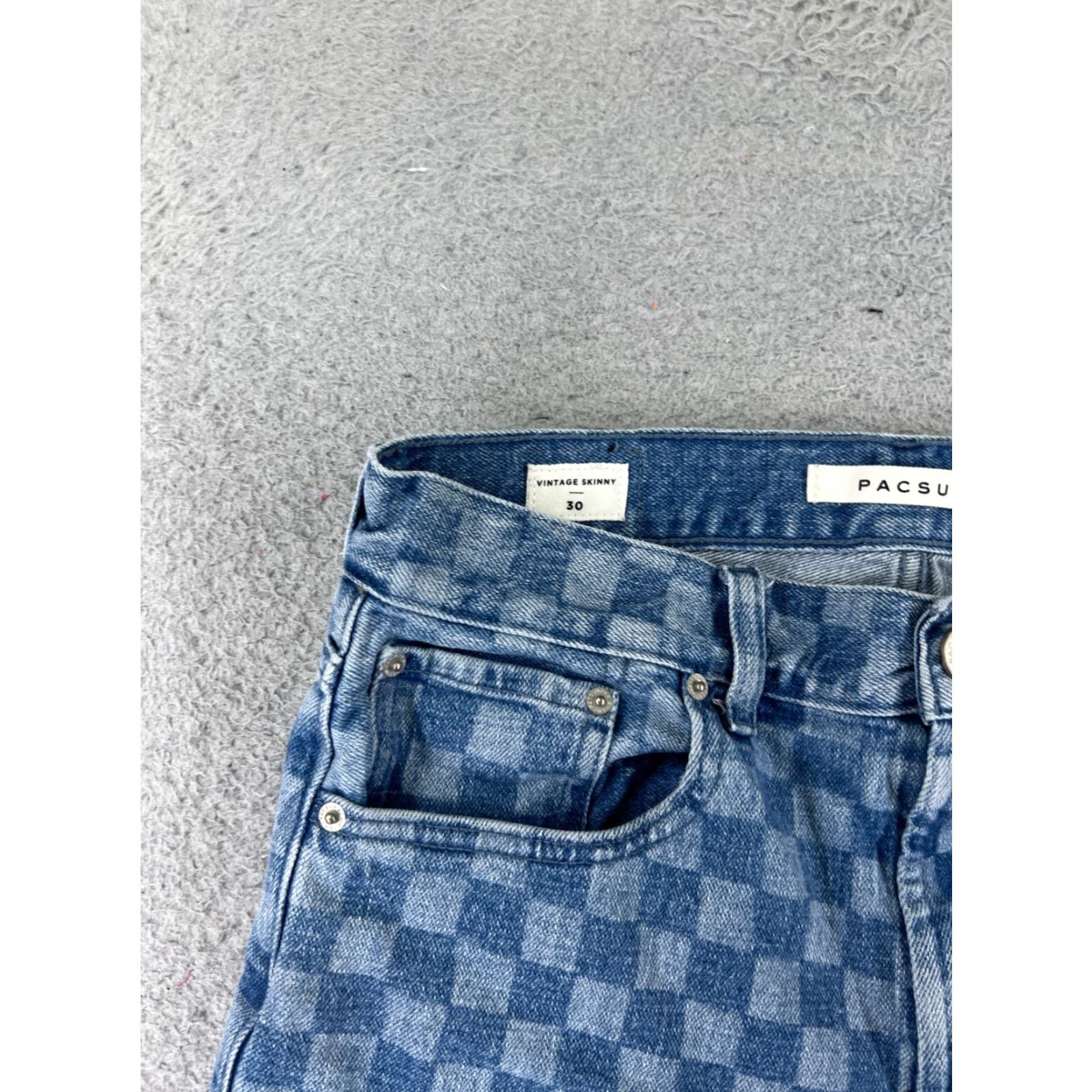 Pacsun Pacsun Women's Denim Cut-Off Shorts Size 30 Blue Check Pattern Cotton Blend 5-Inch Inseam Regular Fit Size 30" / US 8 / IT 44 - 4 Thumbnail