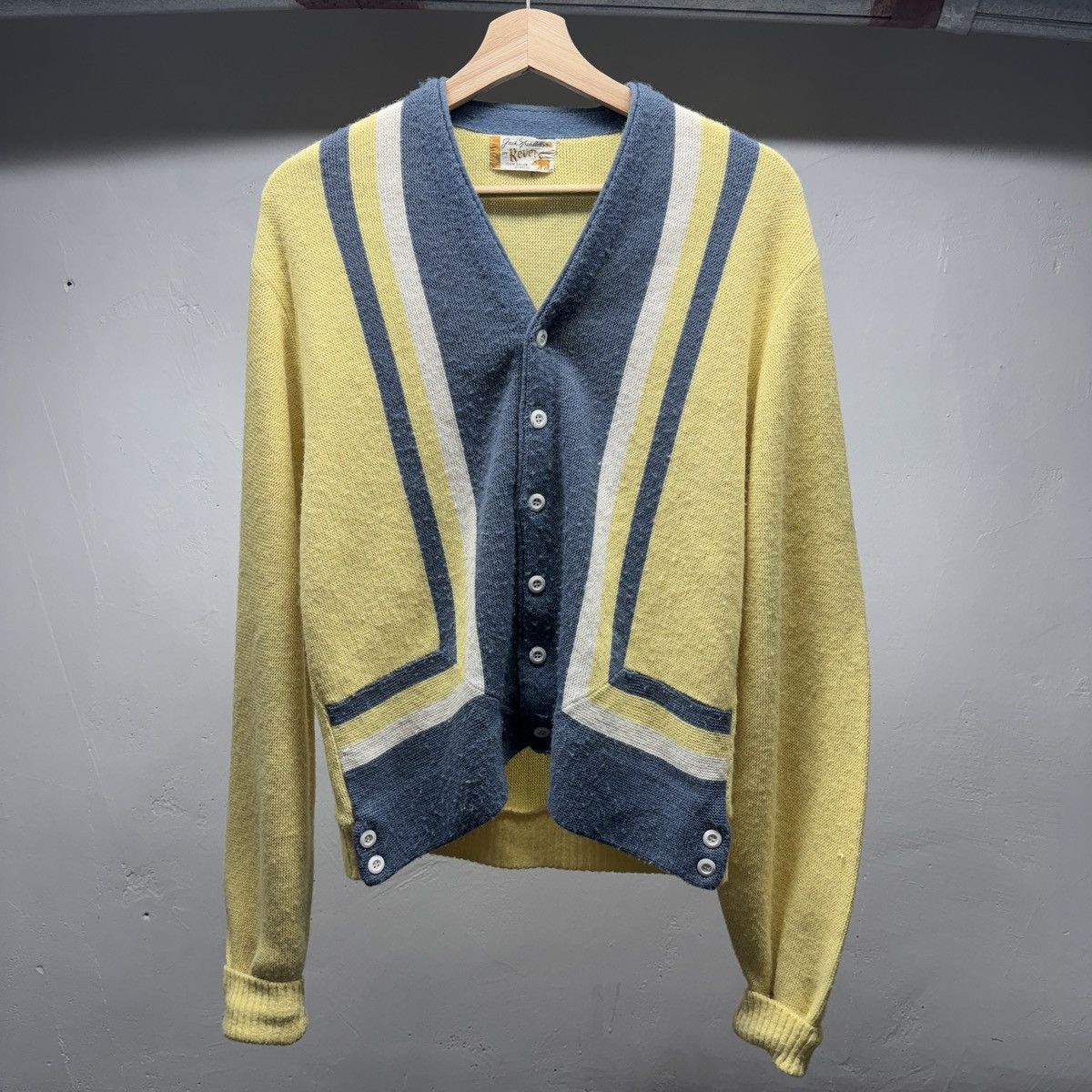 70s Faded Vertical Striped Cardigan Sweater ERD Grunge