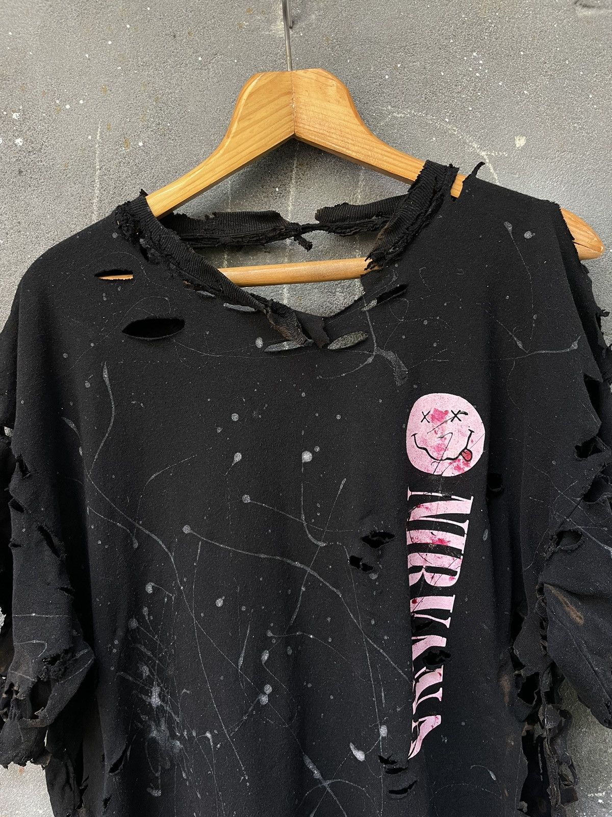 Other Nirvana Opium Distressed T-Shirt Custom Black Nevermind Fade Size US L / EU 52-54 / 3 - 3 Thumbnail