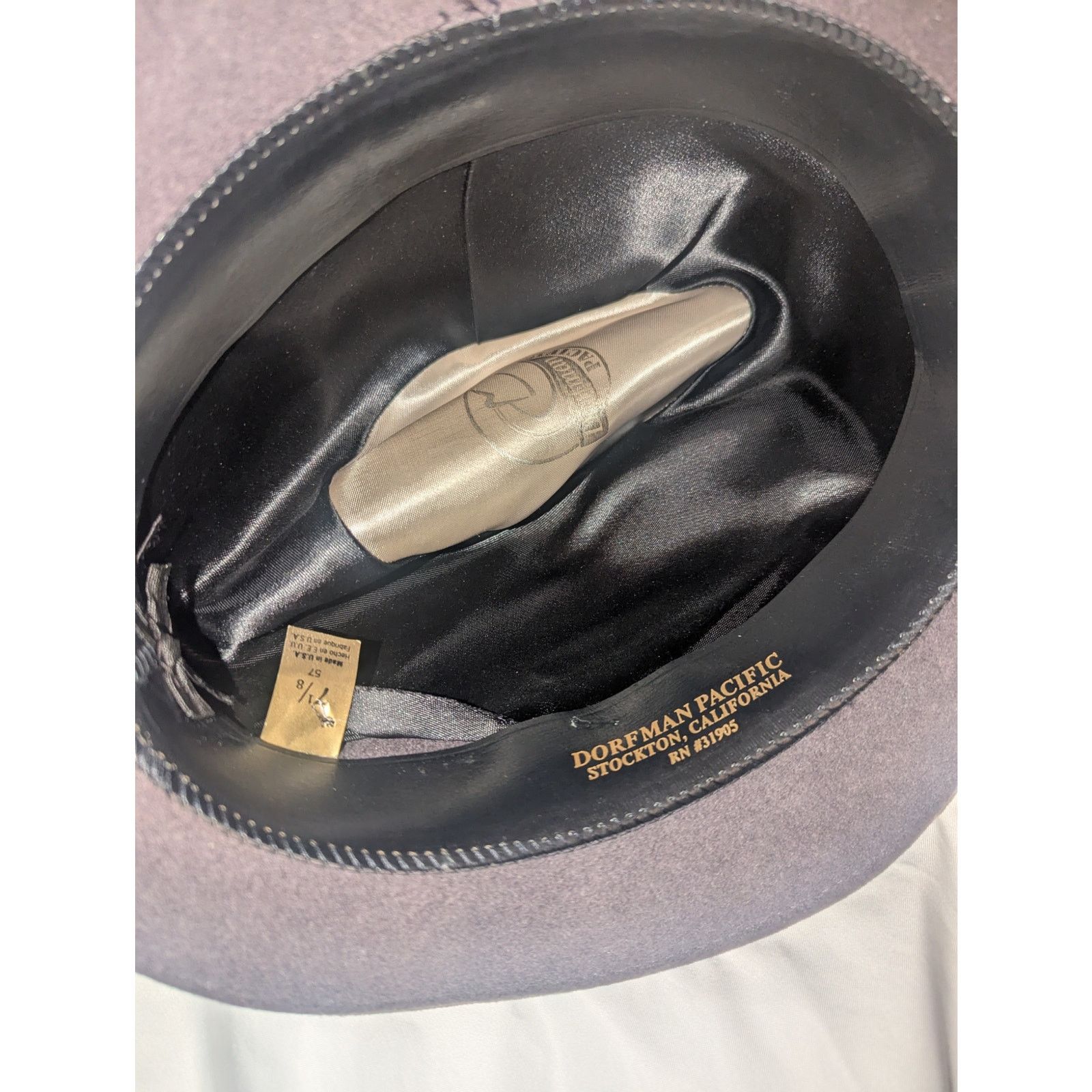 Stetson Vintage 1950s Dorfman Pacific Fedora Hat 7 1/8 Grayish Brown Size ONE SIZE - 3 Thumbnail