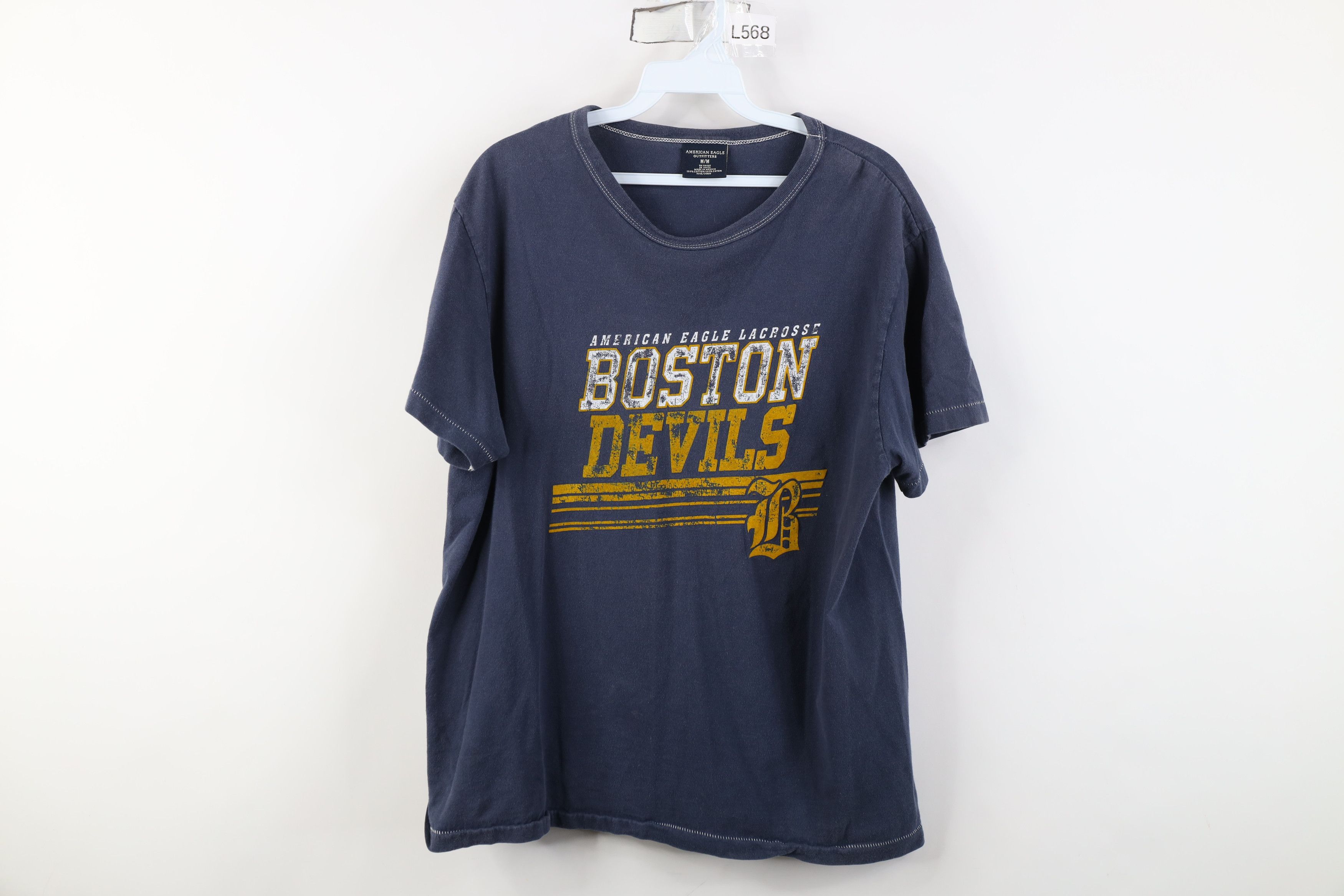 American Eagle Outfitters Vintage 90s Y2K American Eagle Devils Lacrosse T-Shirt Blue Size US M / EU 48-50 / 2 - 1 Thumbnail