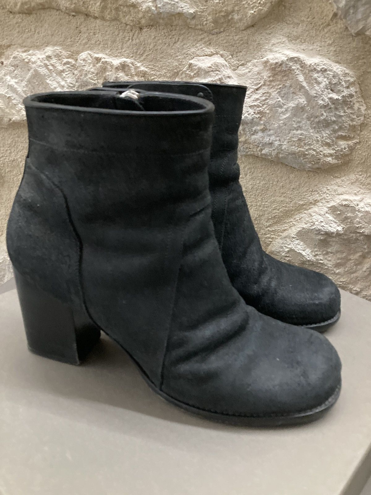 Rick Owens Rick Owens “Silver” Boots - Black / Clear Heel | Grailed