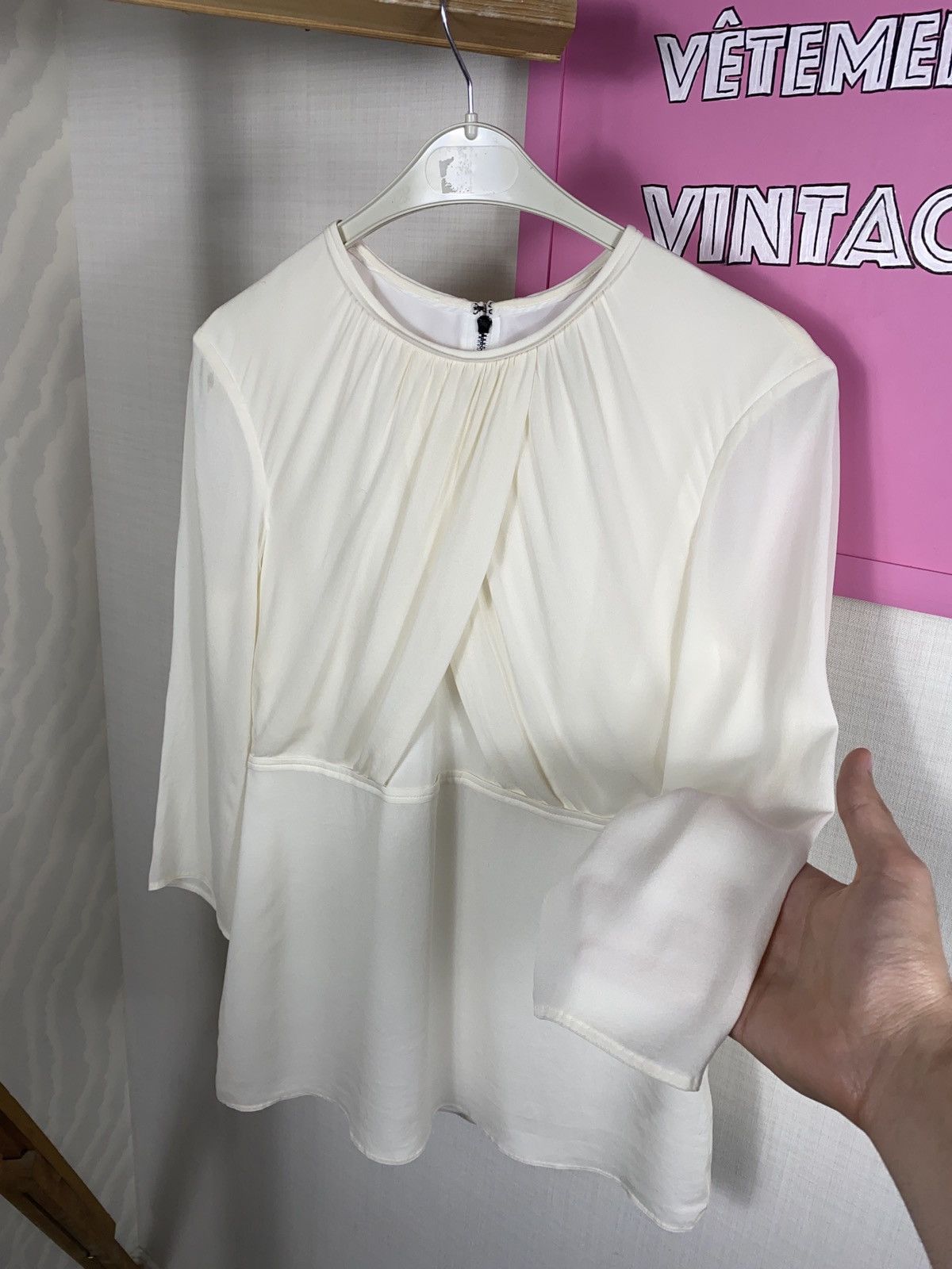 Burberry Burberry Pleated Cross Blouse Size S / US 4 / IT 40 - 7 Thumbnail