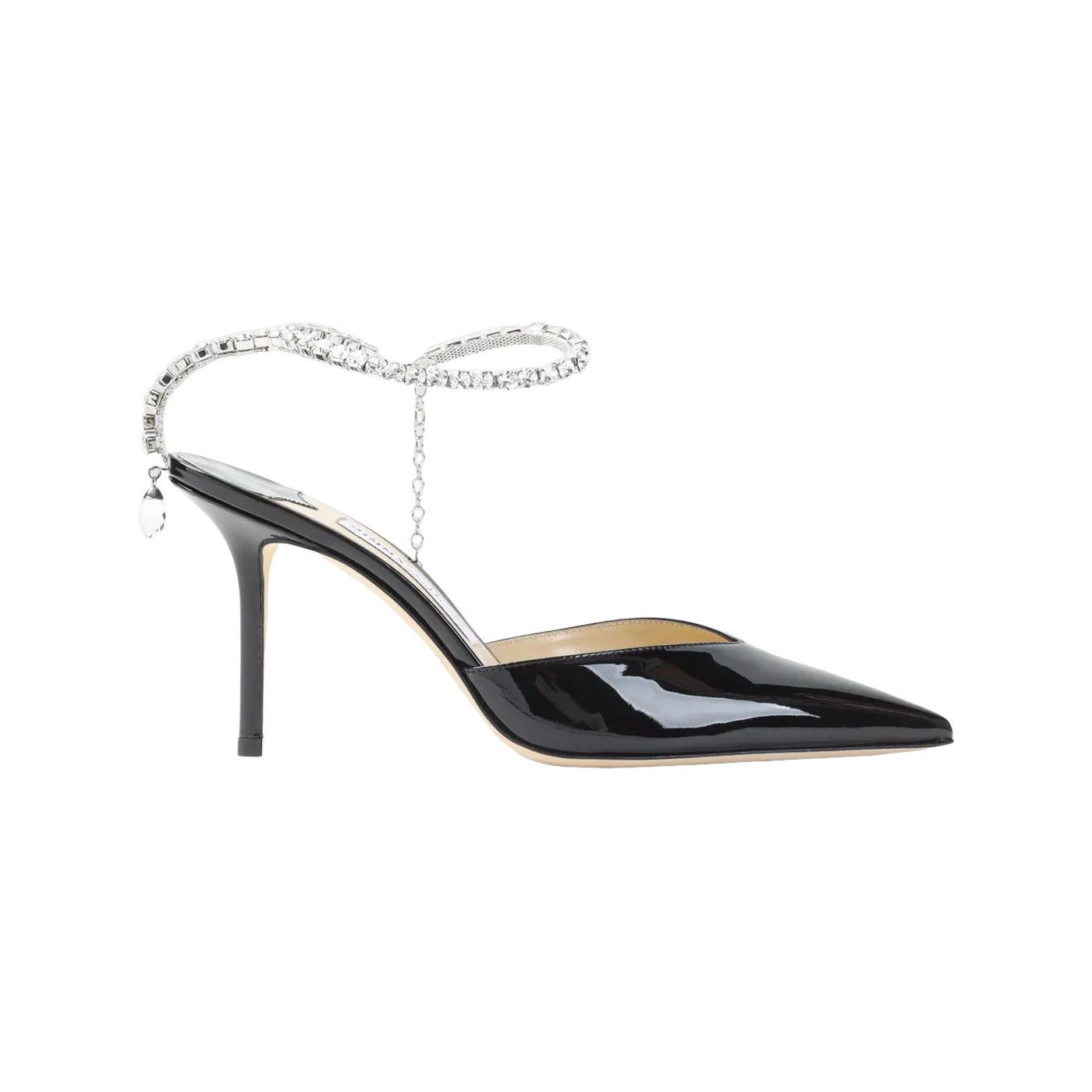 JIMMY CHOO Saeda 85mm Black Patent Leather Pumps New & Auth