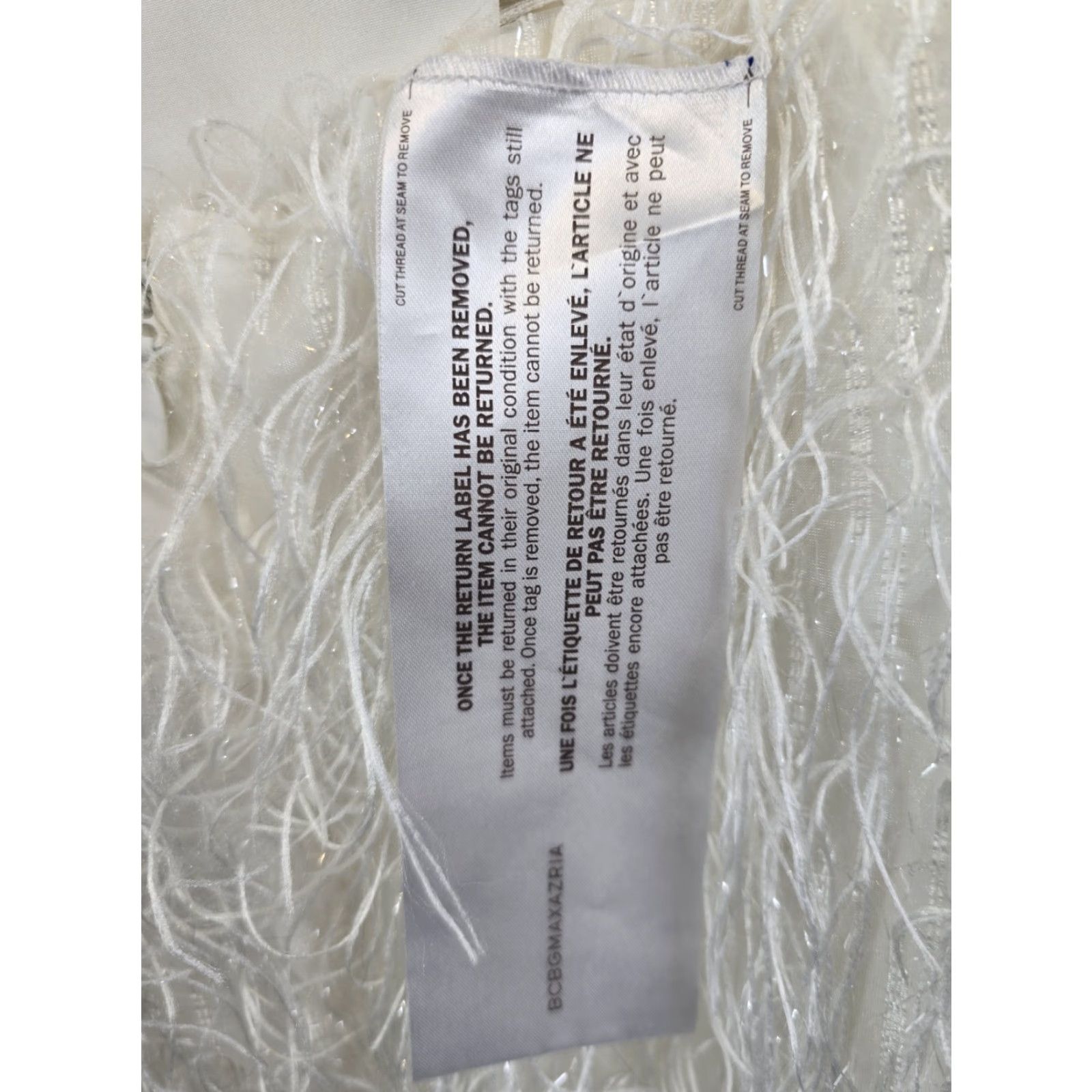 Bcbgmaxazria NWT BCBGMAXAZRIA White Dress W/Feather-Trimmed Mini Skirt - Pure White - Size 10 Dress Size 32" / US 10 / IT 46 - 5 Thumbnail