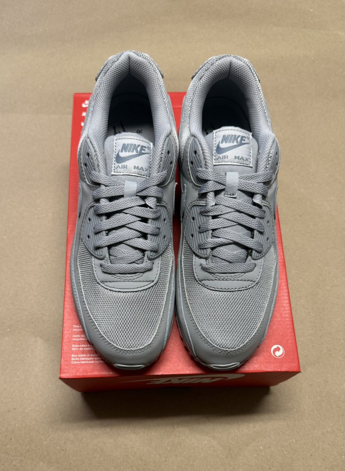 Nike Nike Air Max 90 Triple Gray Mens size 6 running shoes NEW! Size US 6 / EU 39 - 3 Thumbnail