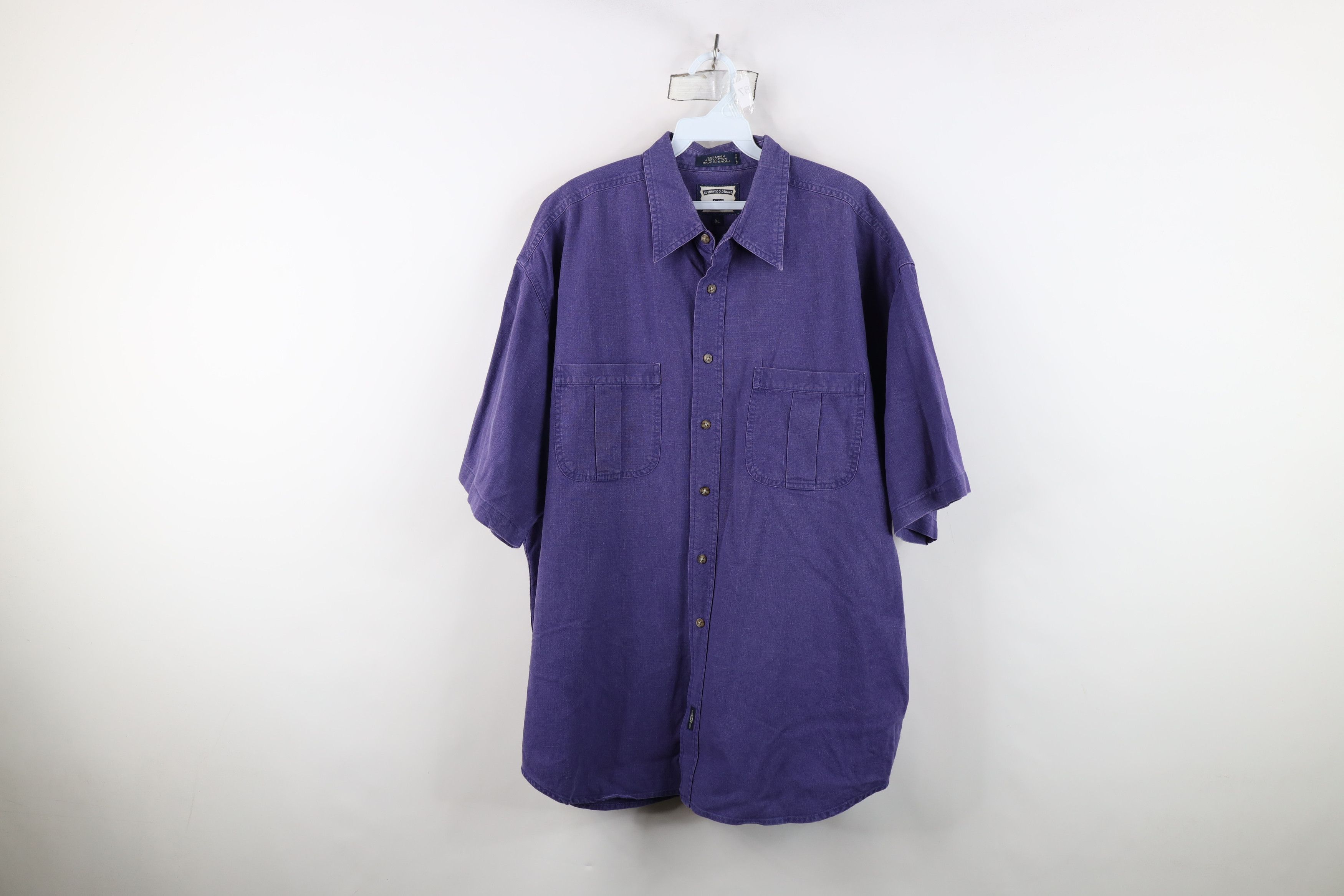 Vintage Vintage 90s Streetwear Linen Blend Baggy Fit Button Shirt Size US XL / EU 56 / 4 - 1 Thumbnail