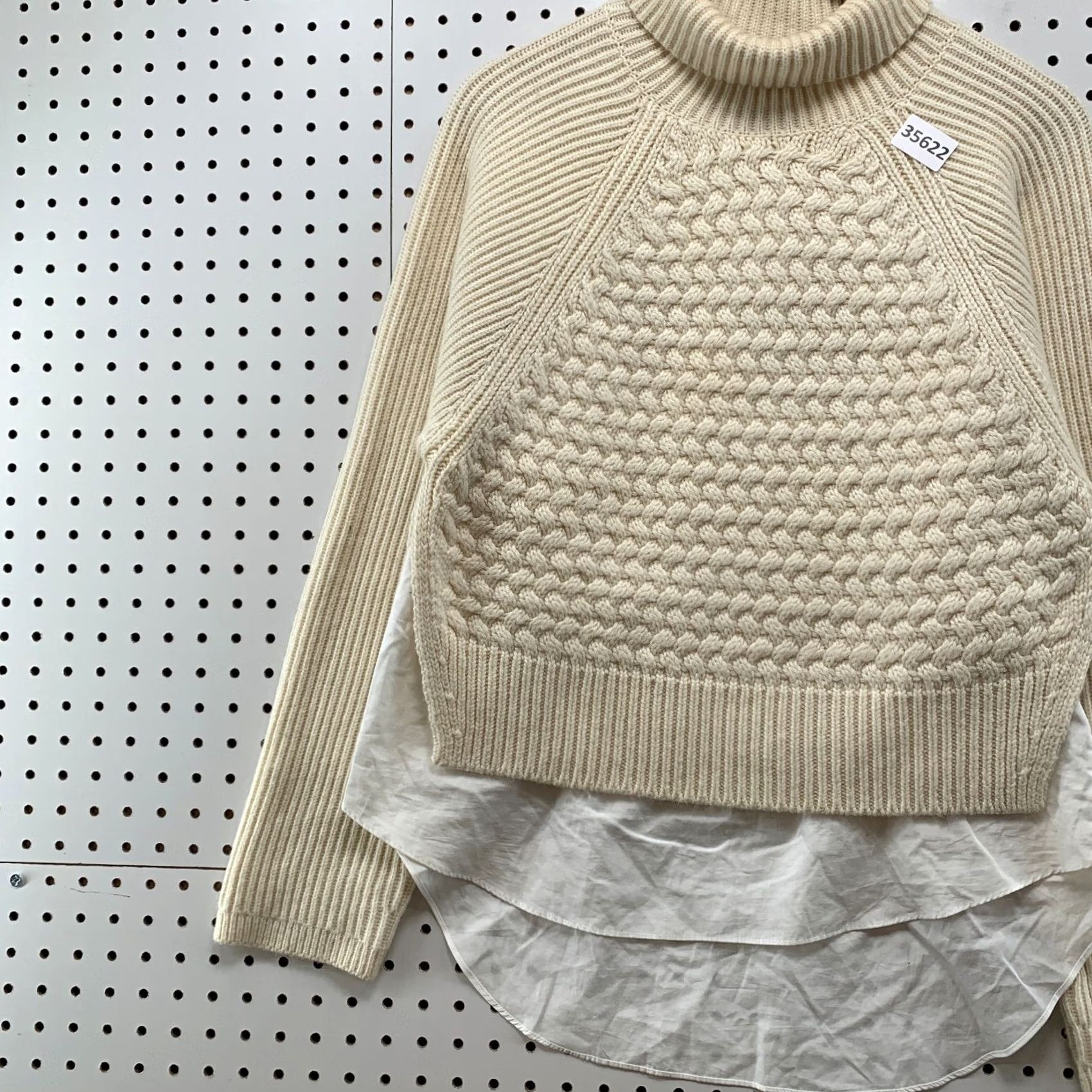 Allsaints AllSaints Knit Sweater Womens Small Beige Wool Cashmere Layers 19.5x27 Size S / US 4 / IT 40 - 5 Thumbnail