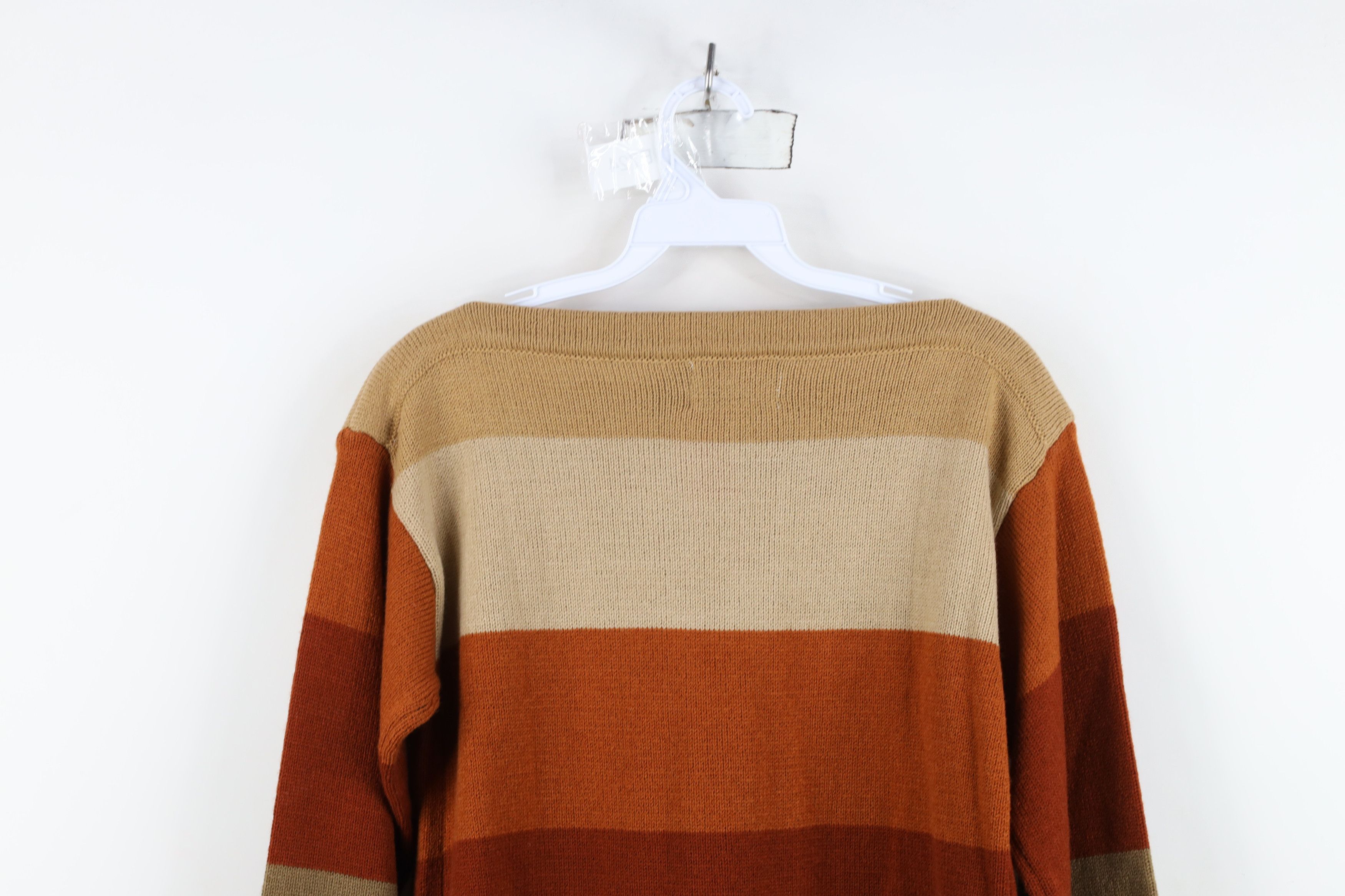 Vintage Deadstock Vintage 70s Mid Century Modern Knit Sweater Size L / US 10 / IT 46 - 9 Thumbnail