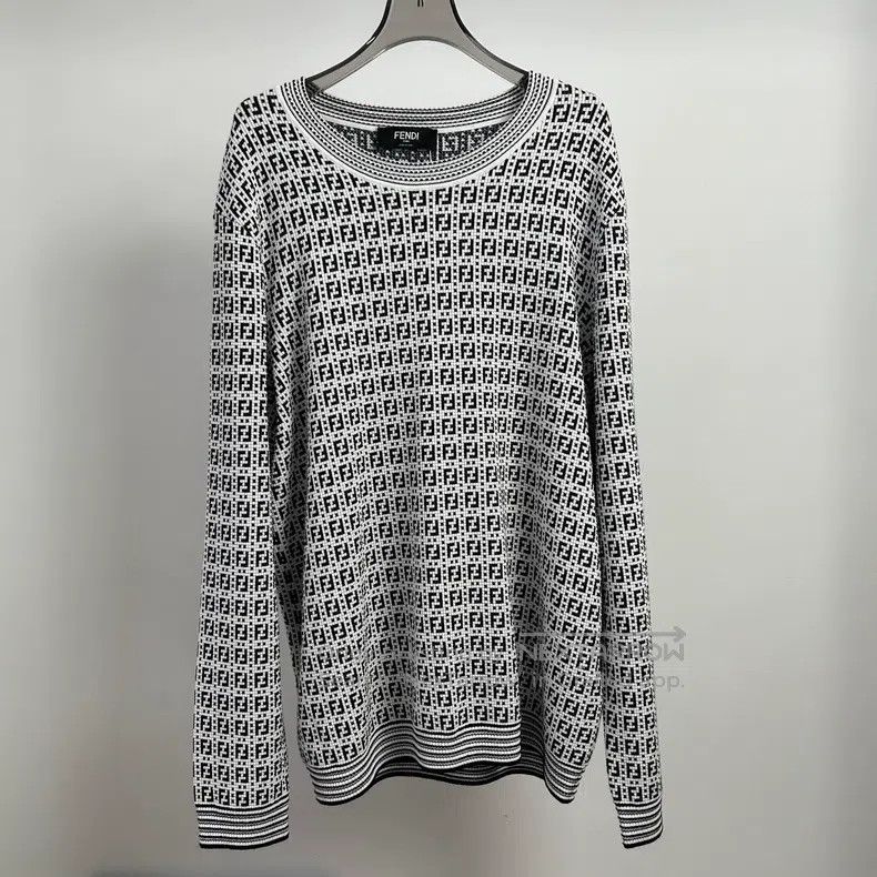 Fendi Fendi Black and White Double F Printed Knit Sweater Size US L / EU 52-54 / 3 - 1 Thumbnail