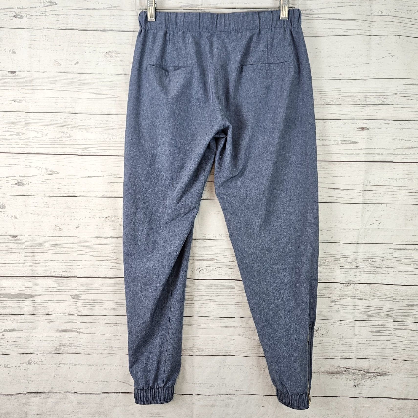 Vintage Albion Womens Jogger Pants XS Blue Drawstring Ankle Zip High Rise Size 26" / US 2 / IT 38 - 3 Thumbnail