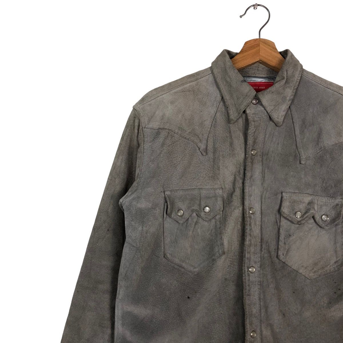 Vintage 🔥VINTAGE SHIRT LEATHER JACKET OCTOPUS ARMY MILITARY Size US L / EU 52-54 / 3 - 5 Thumbnail