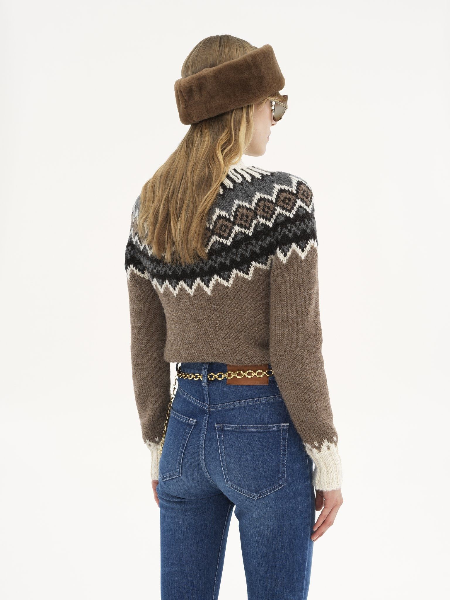Chloe o1loc1c11125 Mockneck Fitted Sweater in Brown/Beige Size XS / US 0-2 / IT 36-38 - 4 Thumbnail