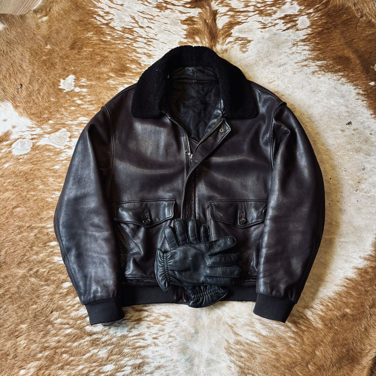 Raf Simons × Ruffo Research RUFFO Leather Jacket Shearling Suede 