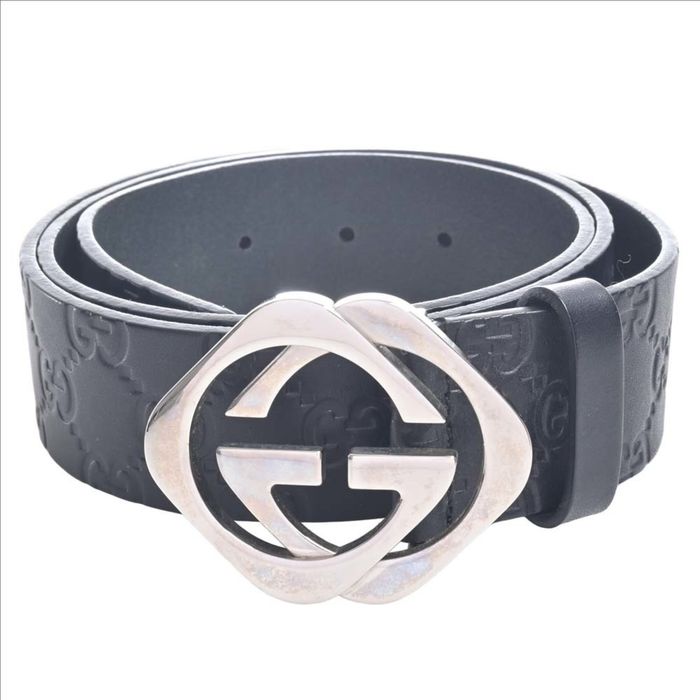 Gucci Gucci Guccisima Leather Square Interlocking G Buckle Belt #95 38 ...