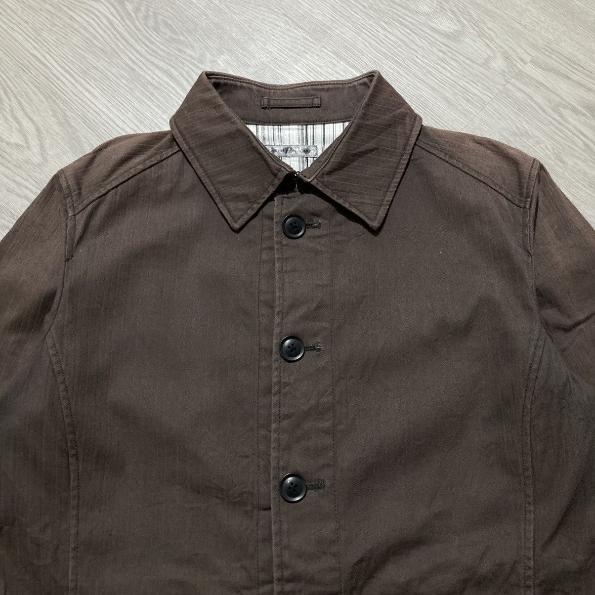 Michel Klein Vintage Michel Klein Homme Paris Coated Jacket Brown Luxury Size US L / EU 52-54 / 3 - 3 Thumbnail