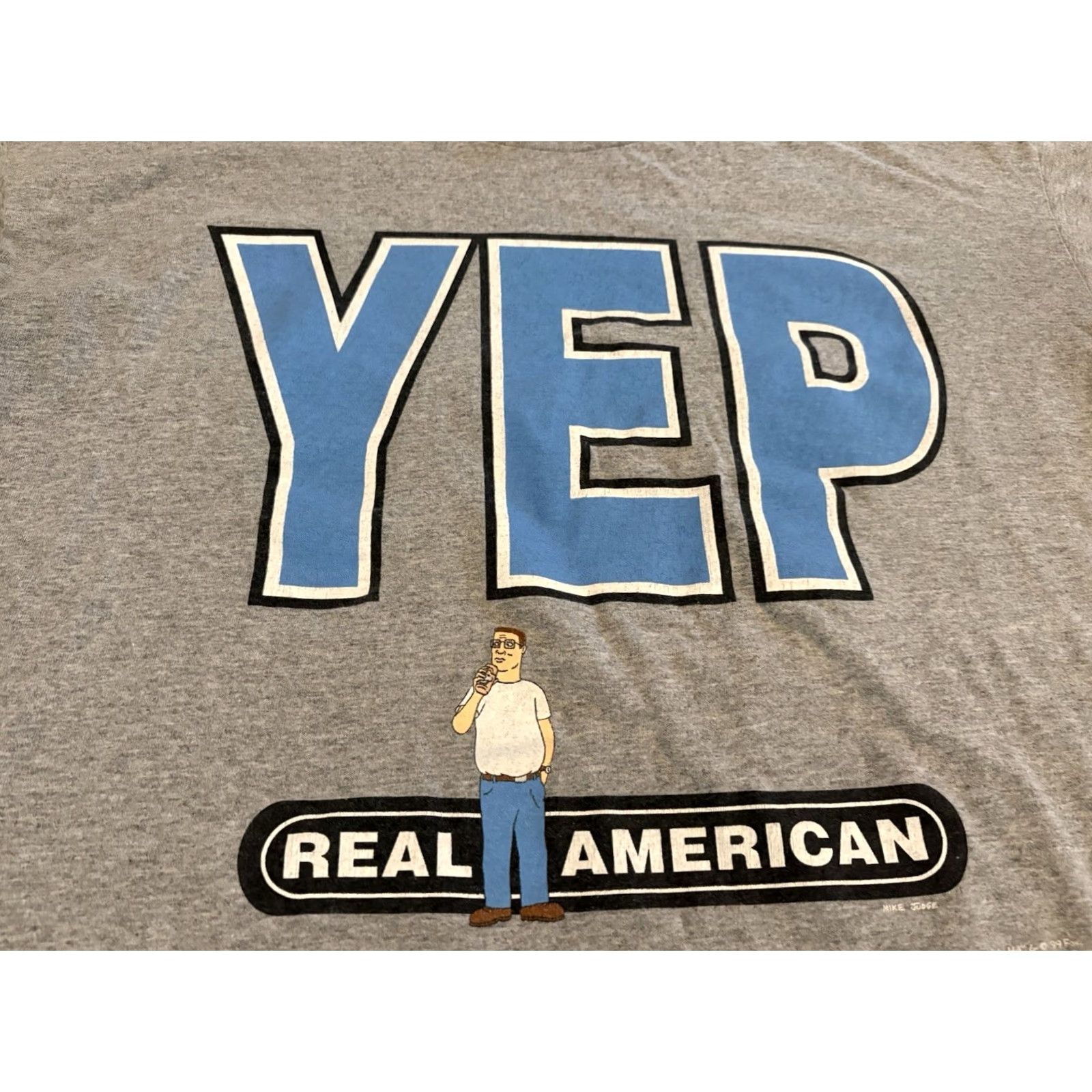 Vintage VINTAGE 1999 King of the Hill Shirt Hank YEP Real American Mike Judge XXL 2XL Shirt Mens 90s Cartoon Gray Cotton Blend Short Sleeve Crew Neck T-Shirt Size US XXL / EU 58 / 5 - 2 Thumbnail