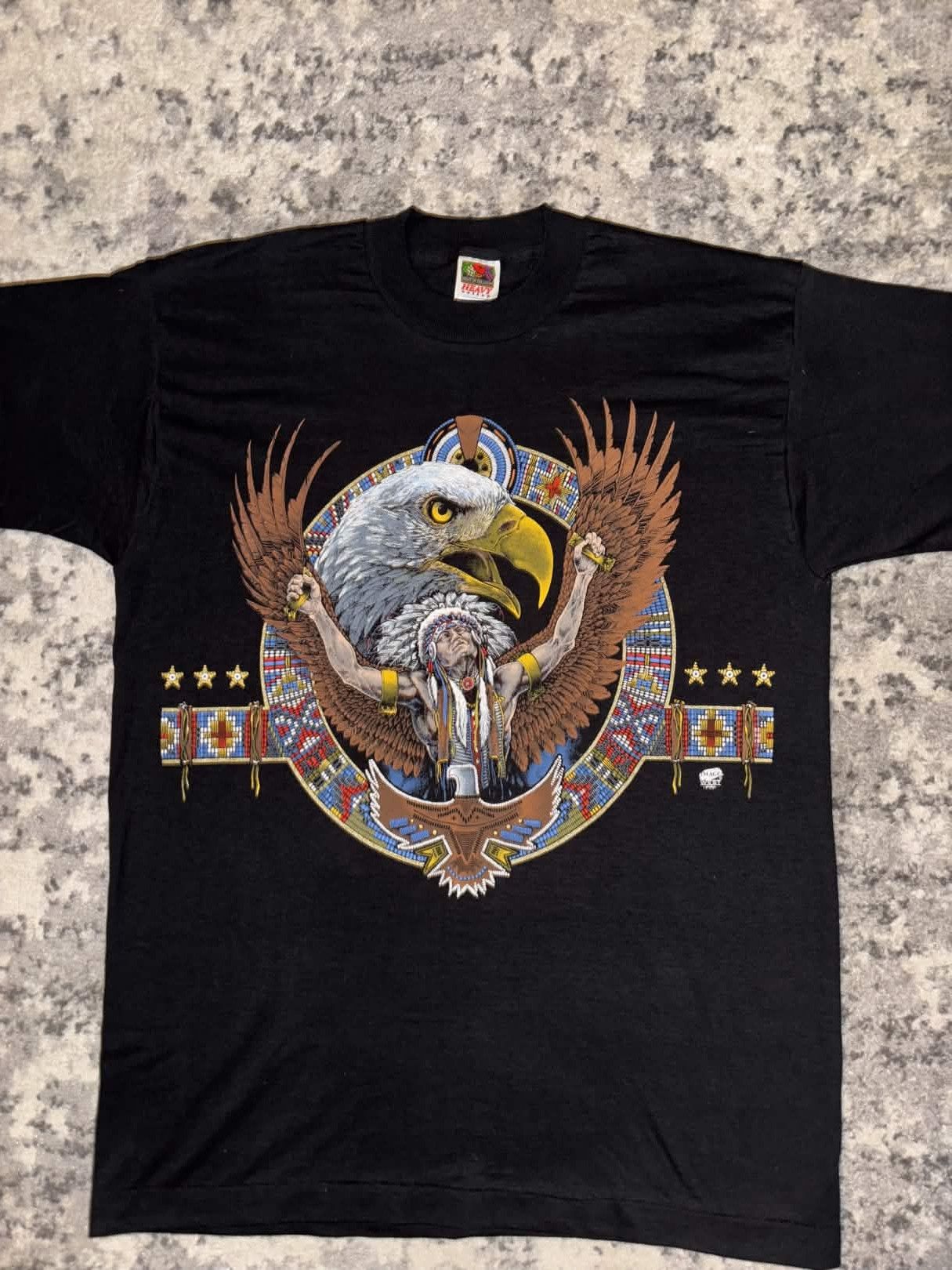 Vintage 90s Tribal Native American Eagle Graphic Shirt Size US L / EU 52-54 / 3 - 2 Thumbnail