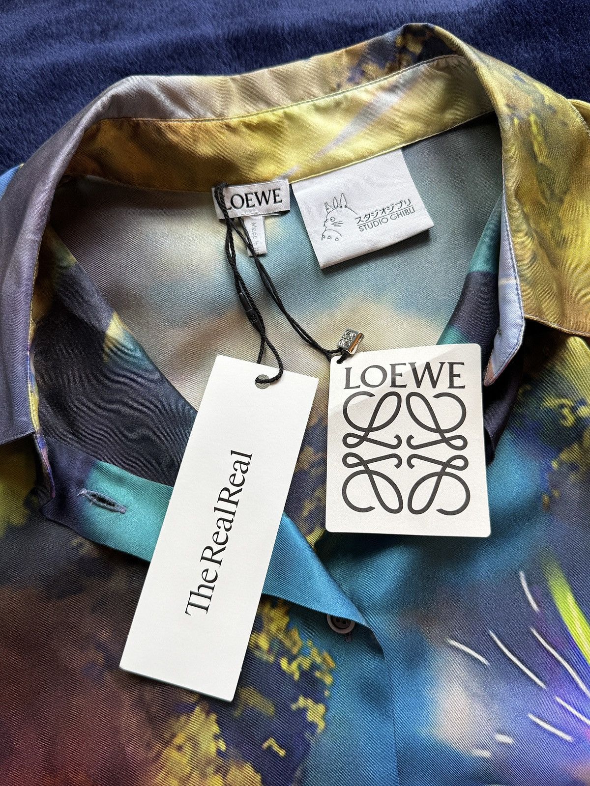 Loewe LOEWE STUDIO GHIBLI Howls Moving Castle Magic Sky Silk Shirt Size US L / EU 52-54 / 3 - 5 Thumbnail
