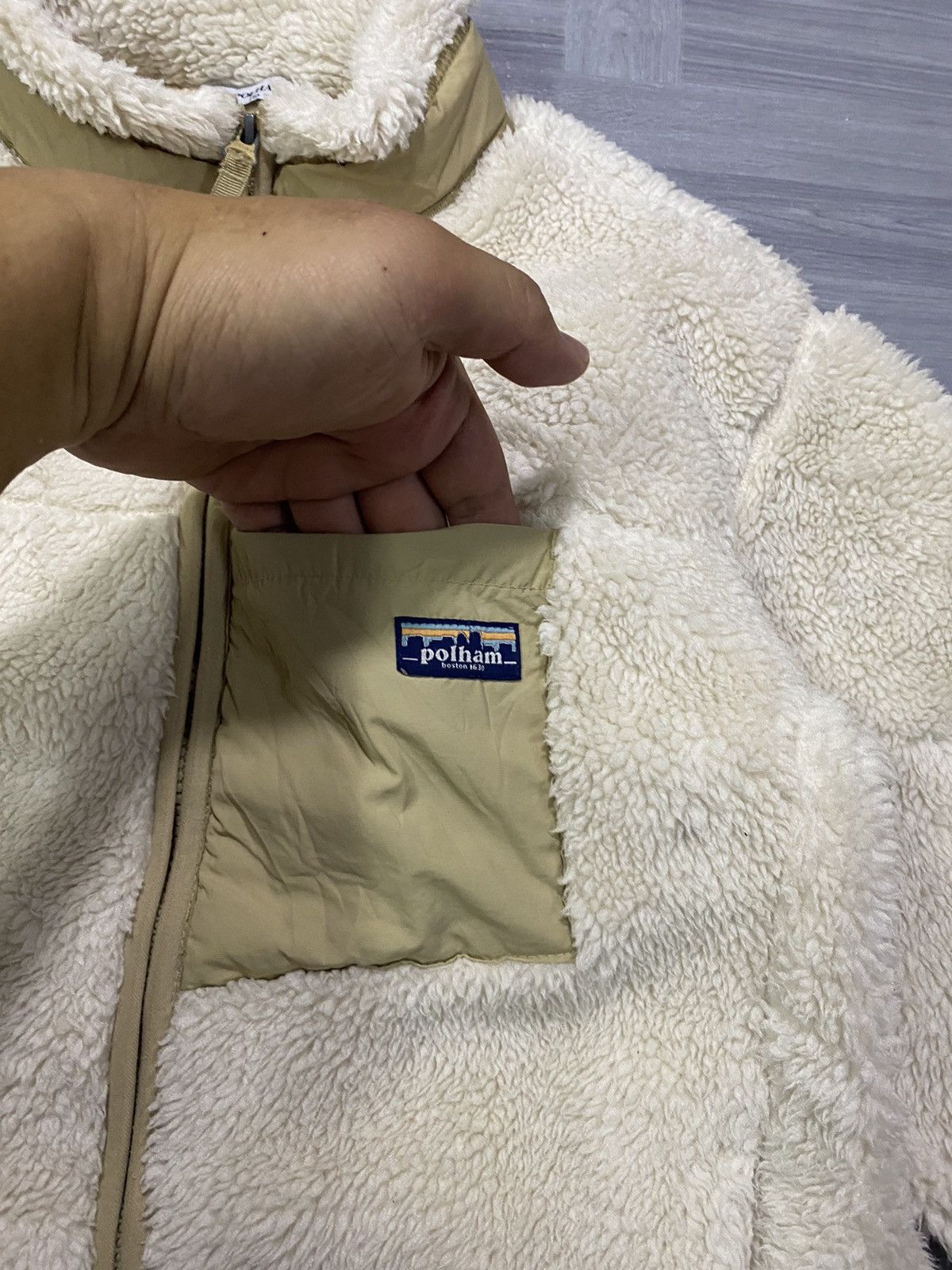 Japanese Brand Polham Retro X Deep Pile Fleece Jacket Oatmeal Size US M / EU 48-50 / 2 - 5 Thumbnail