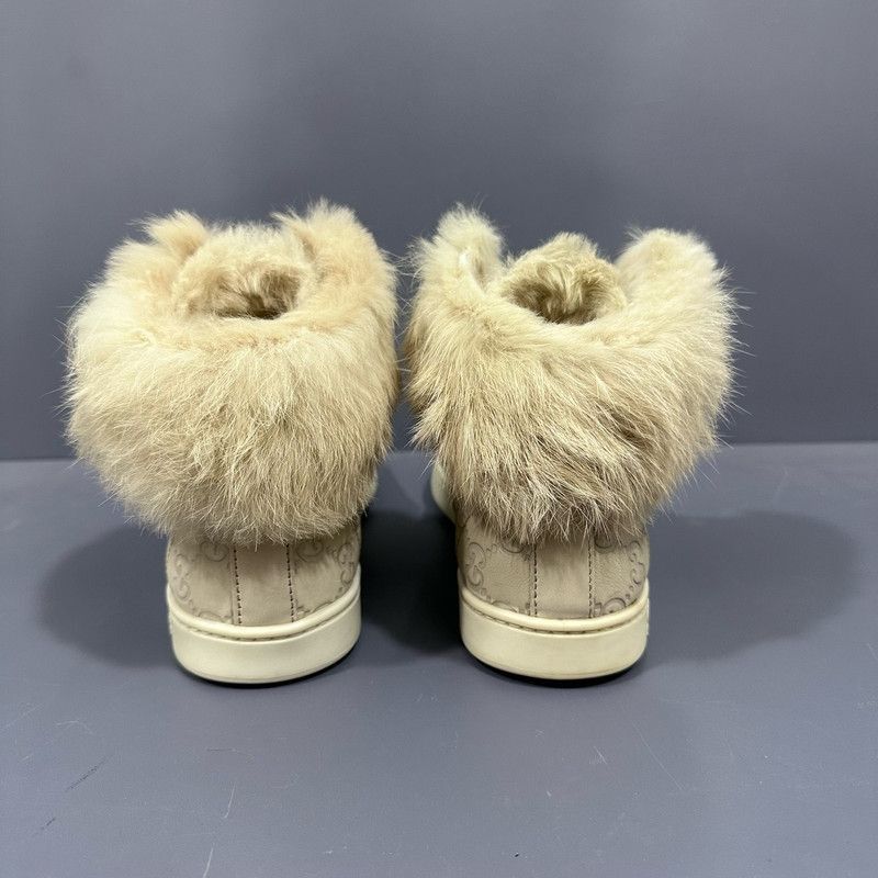 Gucci Gucci Monogram High-Top Canvas Sneakers with Fur -2508 Size US 6.5 / EU 39-40 - 5 Thumbnail