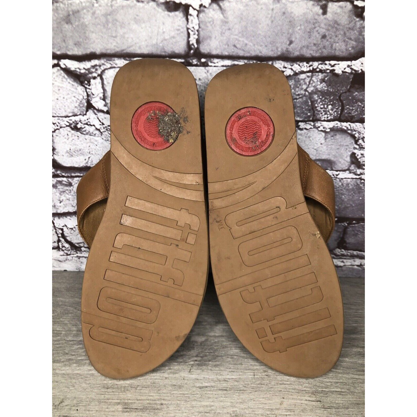 Other Fitflop Camel Tan Leather Flip Flop Wobble Board Sandals Wom Size US 10 / IT 40 - 7 Thumbnail