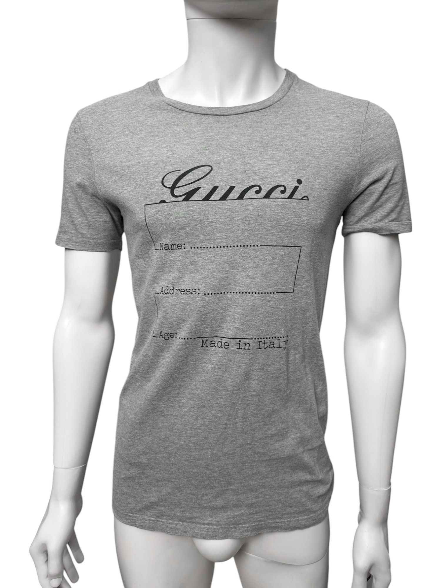 Gucci by Frida Giannini S/S 2008 Grey "Identity" Tee Size M / US 6-8 / IT 42-44 - 2 Thumbnail