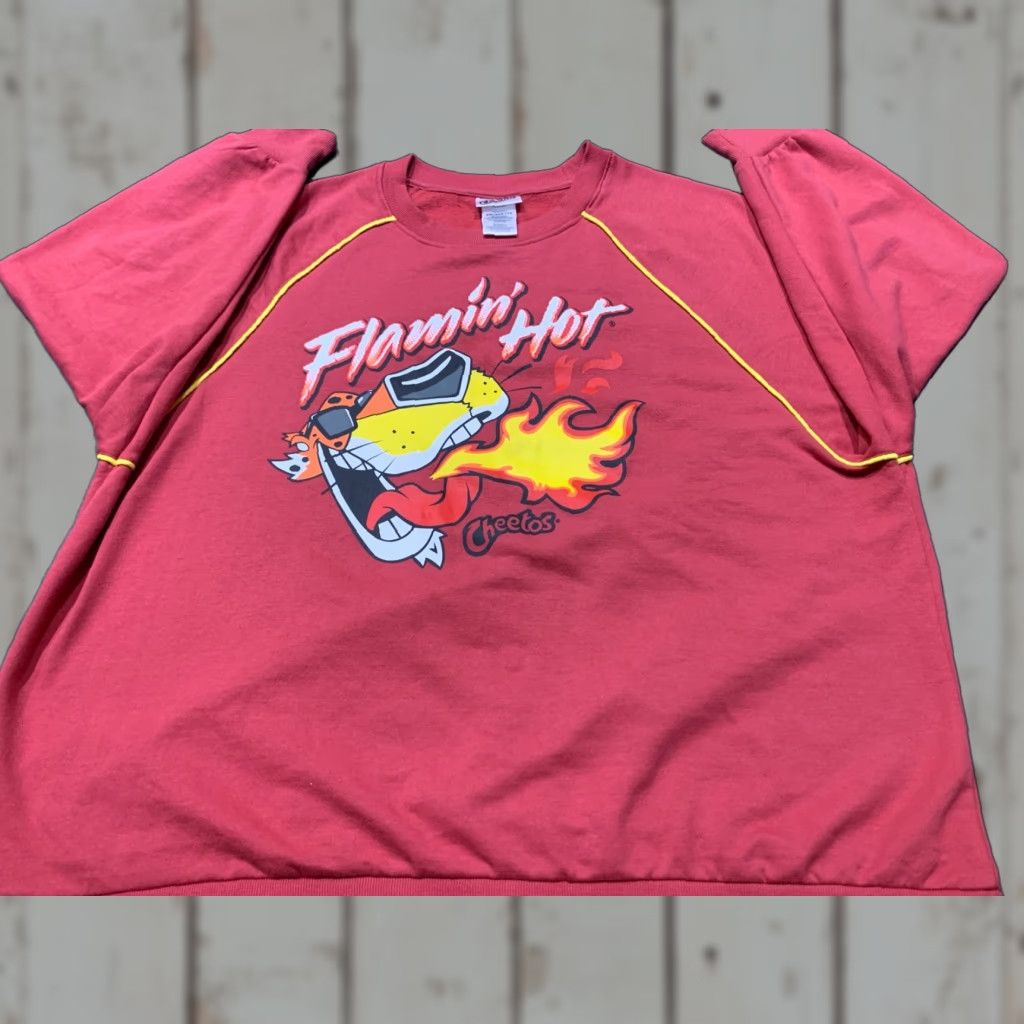 Vintage Cheetos Flaming Hot Chester Cheetah Sweatshirt Pullover Long Sleeve 2XL Red Mens Size US XXL / EU 58 / 5 - 1 Thumbnail