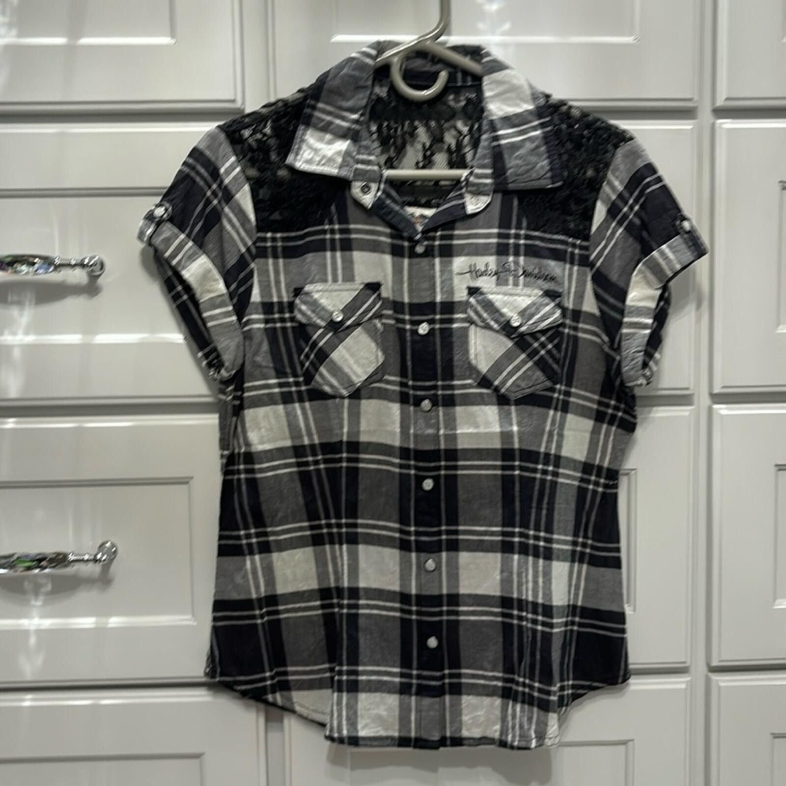 Harley Davidson Harley-Davidson Plaid Short Sleeve Button-Down Shirt Size M / US 6-8 / IT 42-44 - 1 Thumbnail